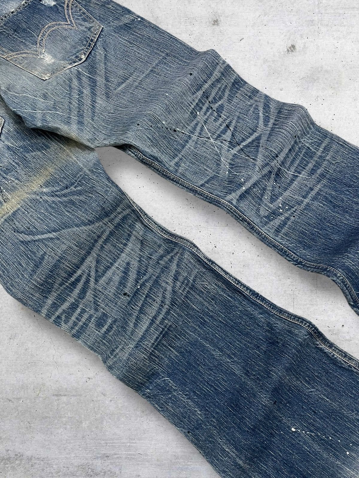 Edwin 1990S DESIGNER JAPAN EDWIN BLUE TRIP 503 DISTRESSED DENIM Size US 33 - 10 Thumbnail