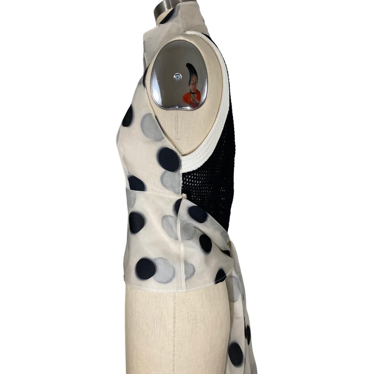 Gianfranco Ferre gianfranco ferré S/S2001 black & white polka dot mesh top Size S / US 4 / IT 40 - 4 Thumbnail