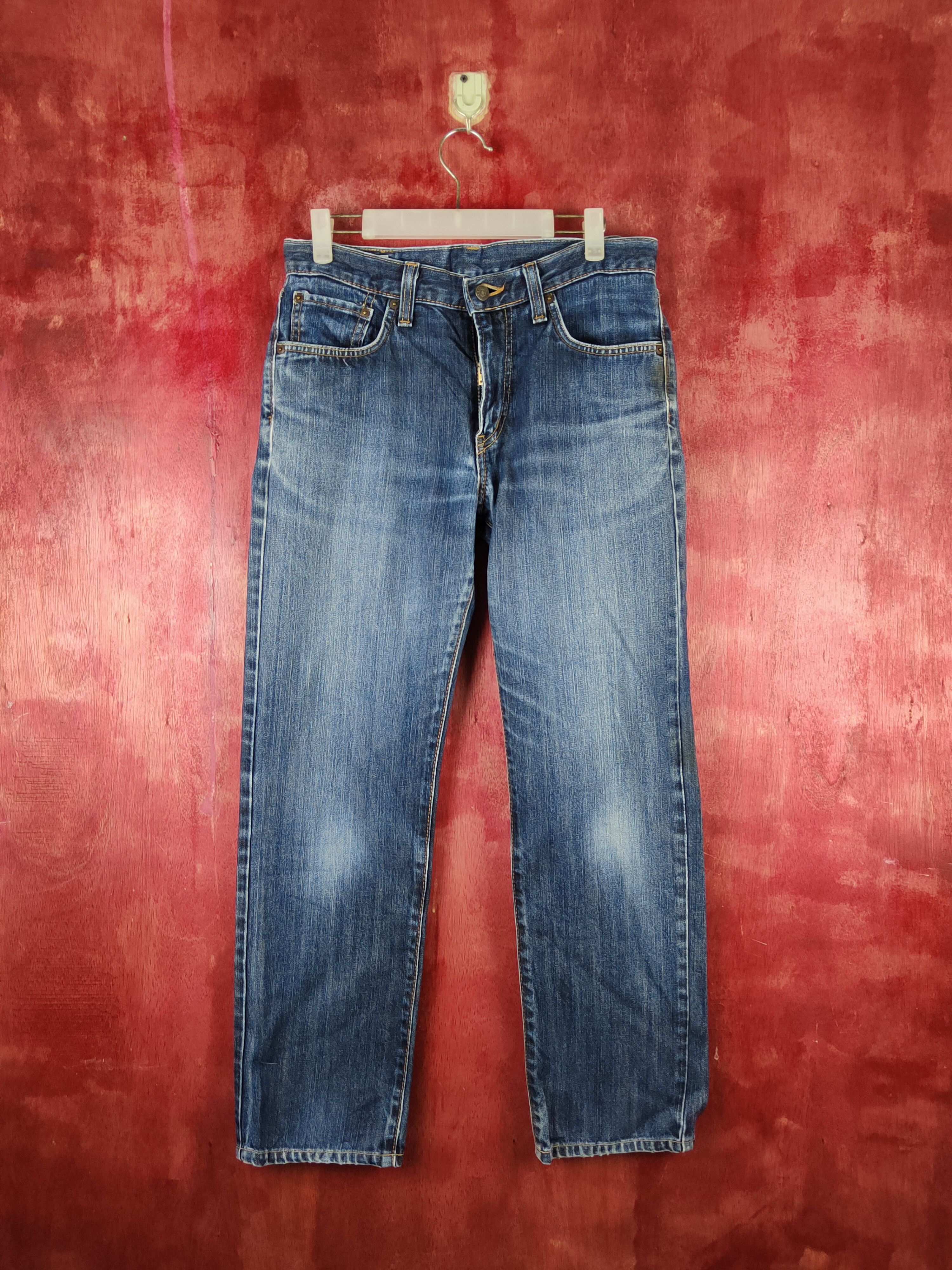 Edwin Edwin Dark Blue Faded Distressed Ripped Jeans #S1632 Size US 31 - 1 Thumbnail