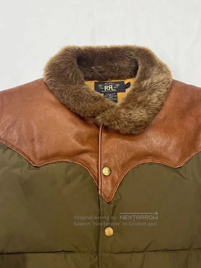 RRL Ralph Lauren RRL Classic Down Vest with Leather Accents. Size US M / EU 48-50 / 2 - 4 Thumbnail