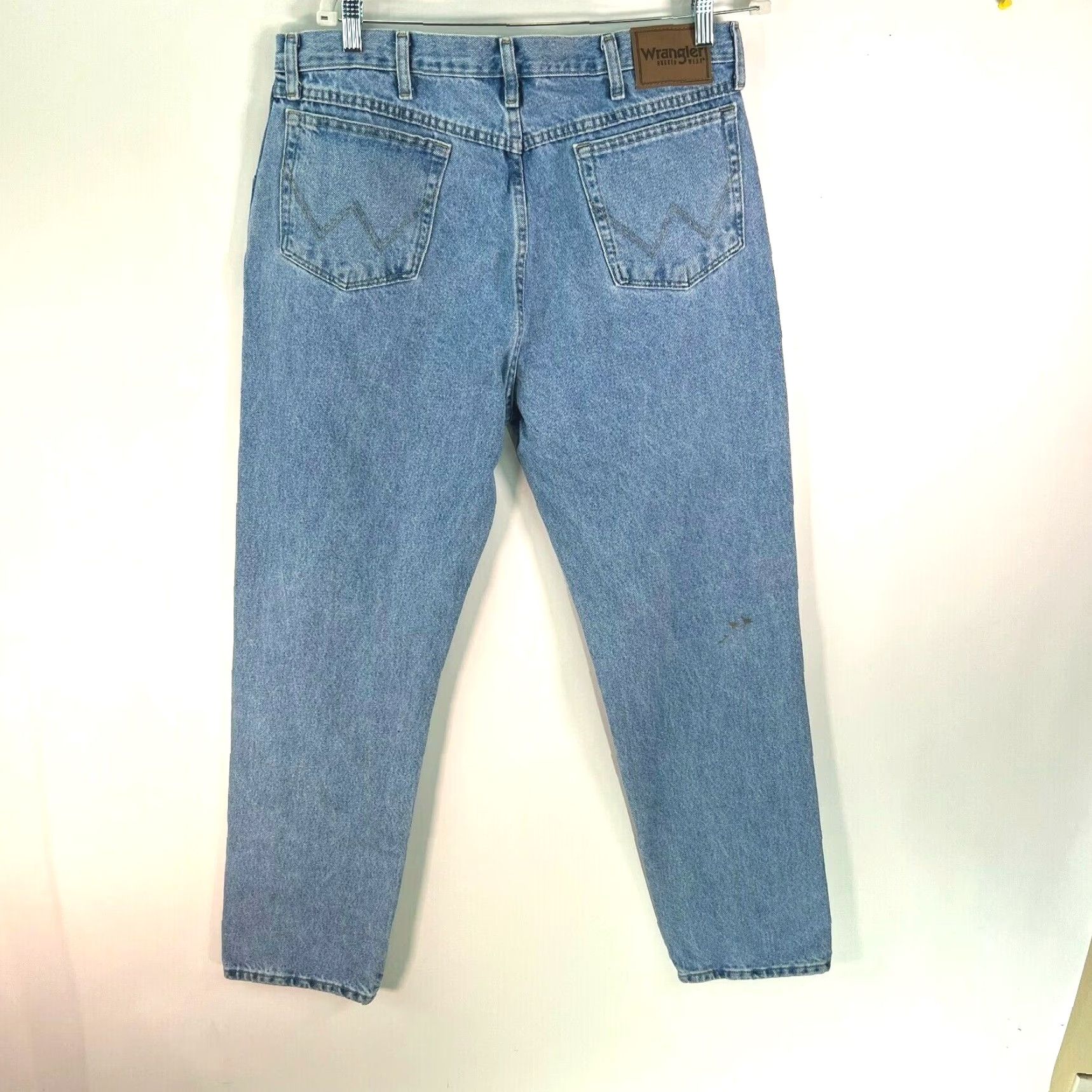 Wrangler VINTAGE Wrangler Rugged Wear Denim Jeans Men's Size 38 Straight Leg Blue 38X32 Size US 38 / EU 54 - 2 Thumbnail