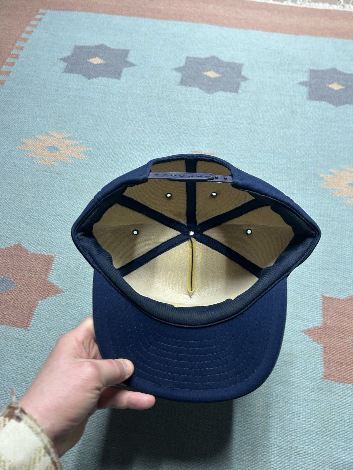 Vintage Vtg SnapBack hat Big L lumberland Michigan navy lumber wood Size ONE SIZE - 5 Thumbnail