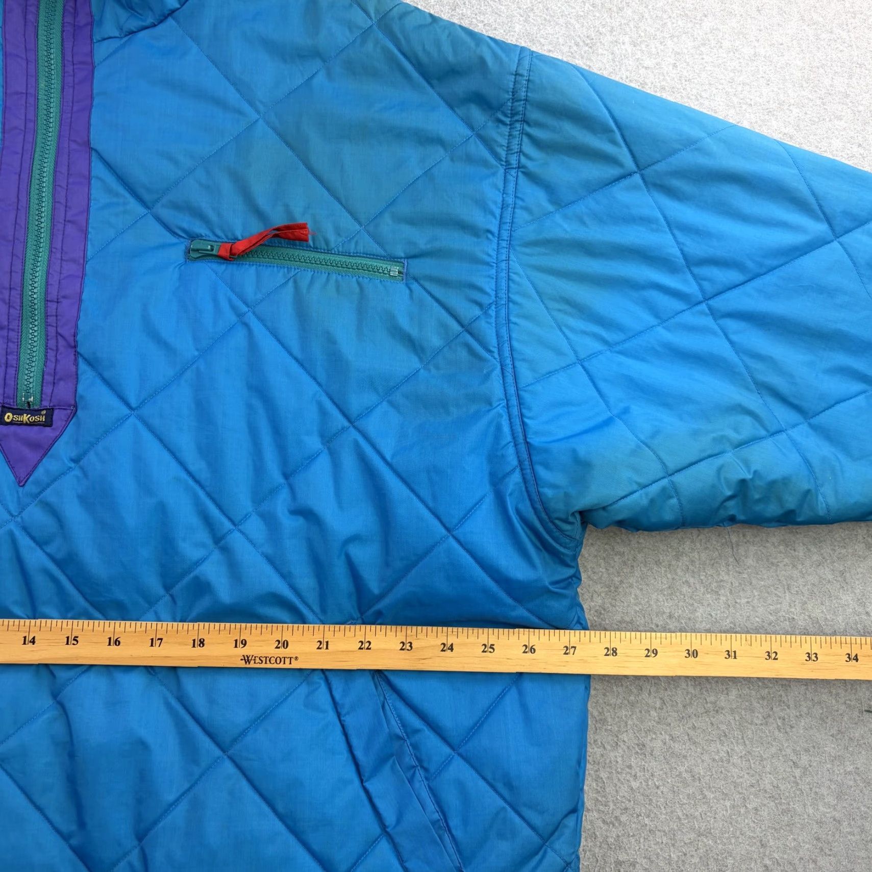 Vintage VINTAGE OshKosh B'gosh Jacket Mens XL Blue Quilted 1/4 Zip Pullover Outdoor 90s Size US XL / EU 56 / 4 - 2 Thumbnail