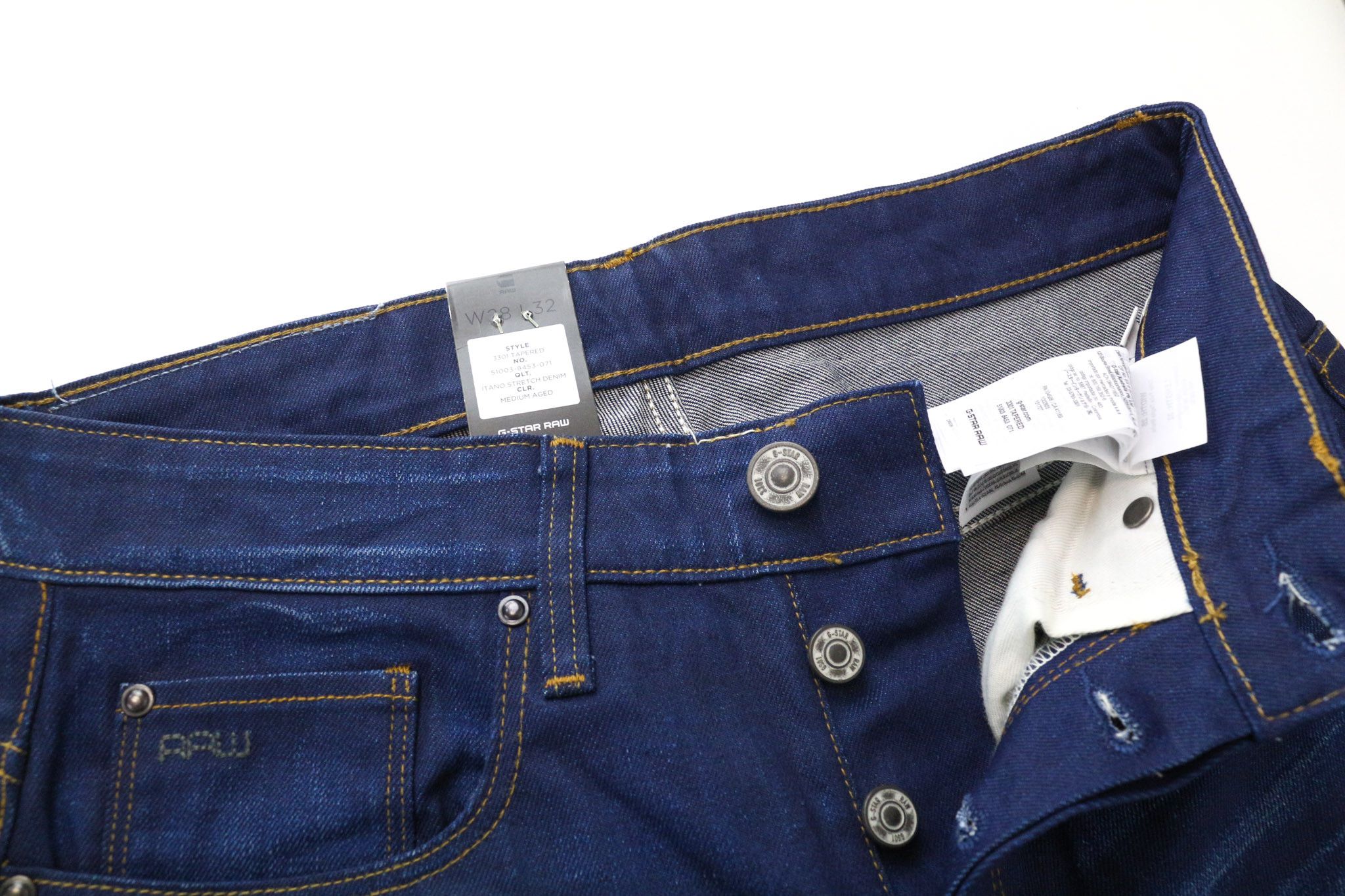 G-Star W28/L32 Dark Blue Tapered Stretch Jeans 74592 Size US 28 / EU 44 - 3 Thumbnail