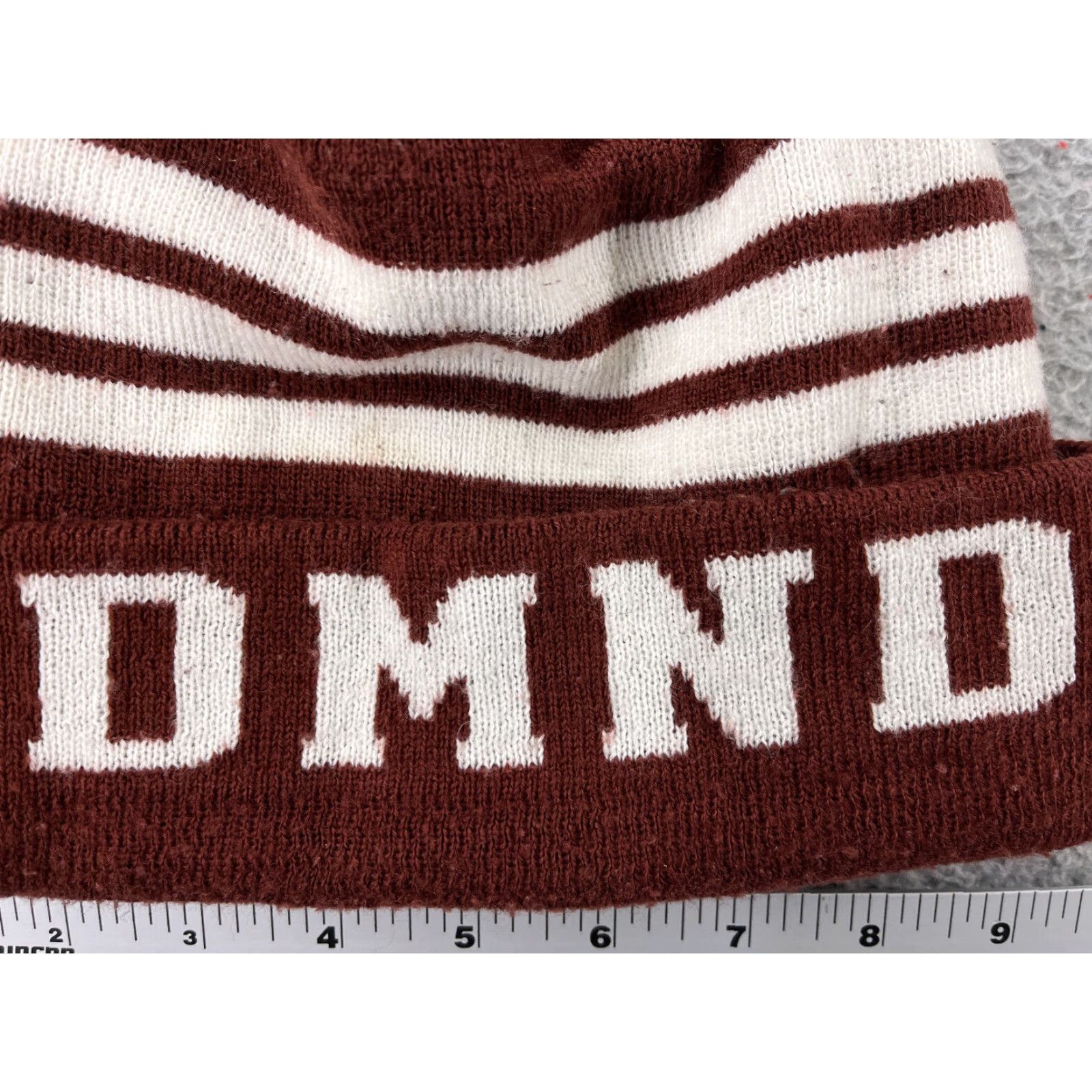 Diamond Supply Co. Diamond Supply Co Beanie Adult One Size Red Stripe Pom Knit 100% Acrylic Hat Mens Beanie Size ONE SIZE - 2 Thumbnail