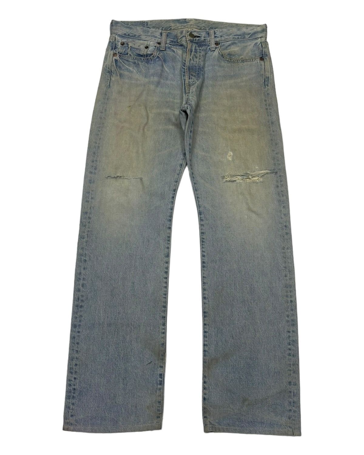 Hysteric Glamour 🔥VINTAGE SPELLBOUND BLUE WASH DISTRESSED DENIM JEANS Size US 33 - 7 Thumbnail