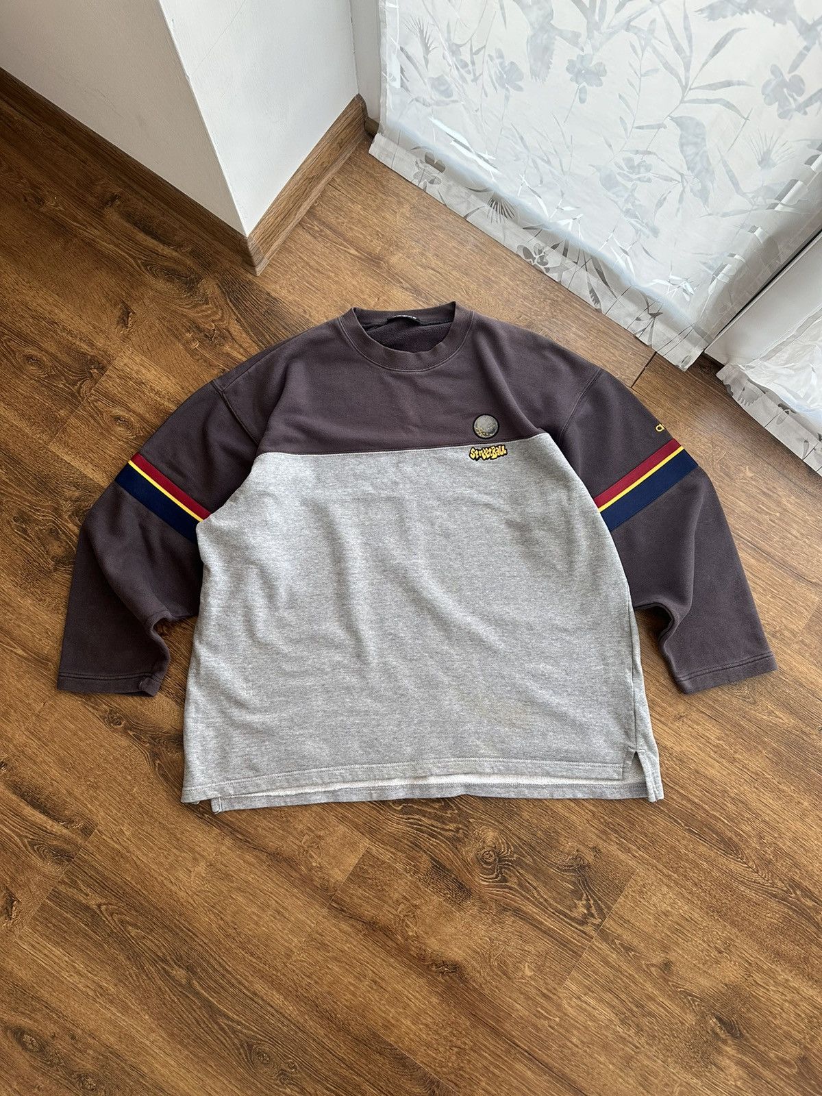 90s~00'S Adidas Ribbed V-neck Wool x Acrylic Knit Sweater Men's M Size Vintage / eaa510092