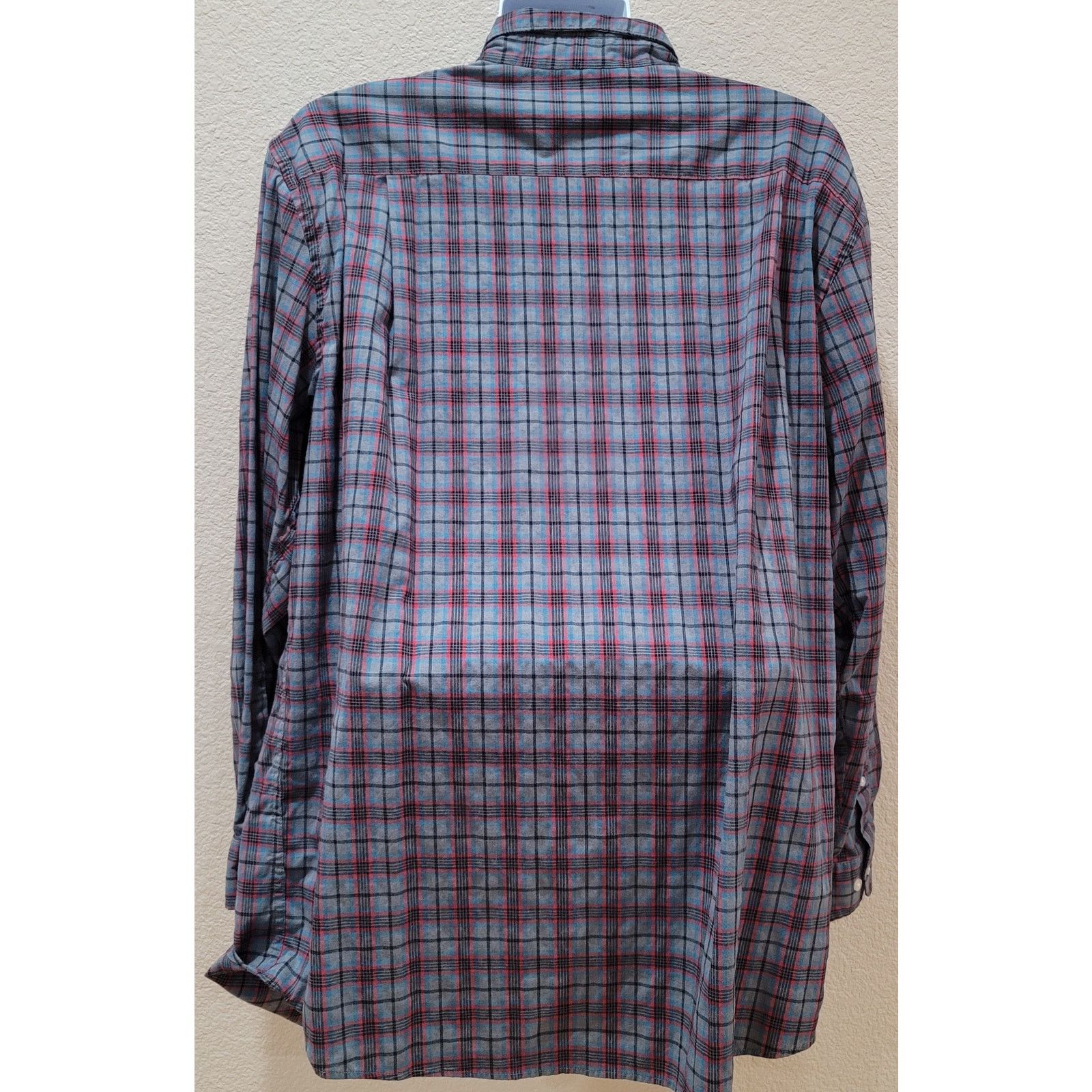 Sonoma Sonoma Grey Blue Red Plaid Button Up Men's Shirt 2XB Size US XXL / EU 58 / 5 - 2 Thumbnail