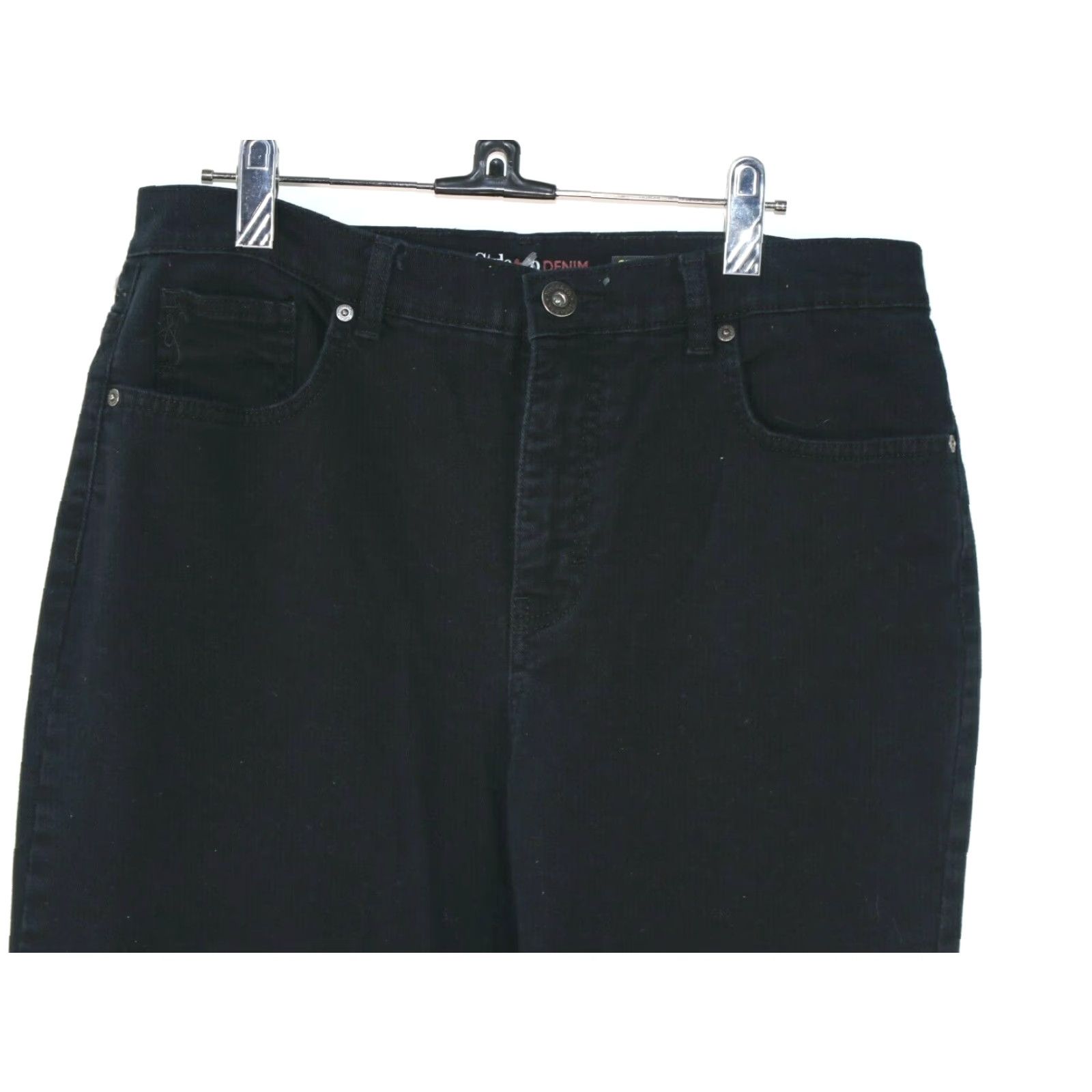Vintage Style&co. Women's Straight Leg Denim Jeans, Size 12, Black, 31X29, Mid Rise, 5-Pocket Design, Comfortable and Breathable Size 34" / US 12 / IT 48 - 2 Thumbnail