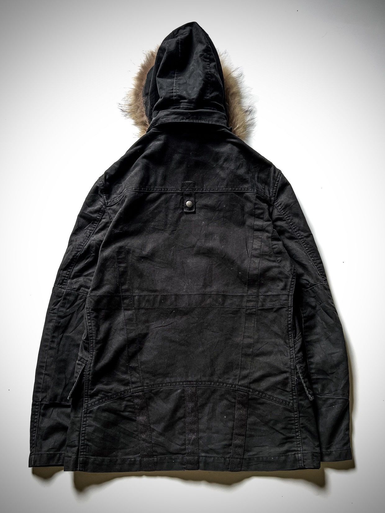 PPFM PPFM Japanese Brand Utility Fur Hooded Jacket Parka Black00s Size US M / EU 48-50 / 2 - 9 Thumbnail