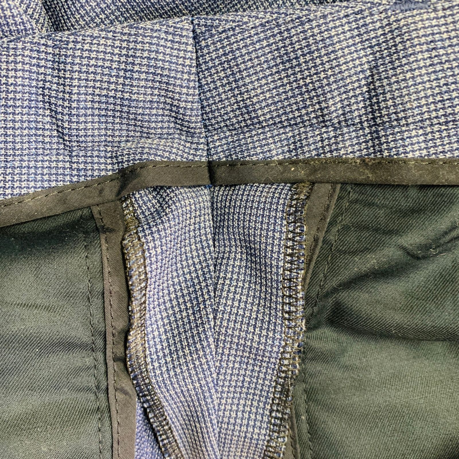 Hugo Boss Blue Houndstooth Virgin Wool Single Breasted Notch Lapel Size 40R - 17 Thumbnail
