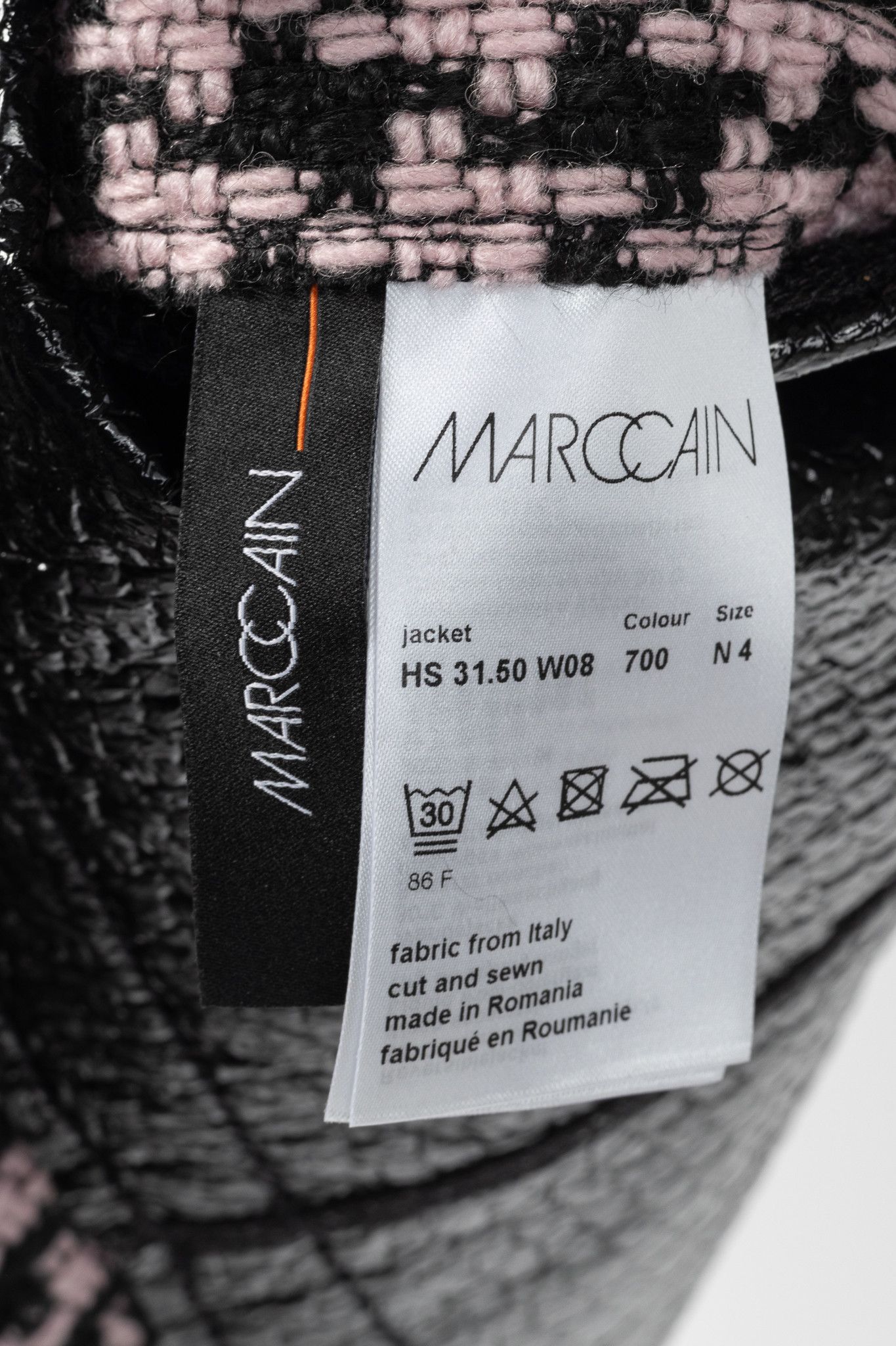Other Marc Cain Reversible Houndstooth Tweed & Faux-Leather Jacket Size L / US 10 / IT 46 - 15 Thumbnail
