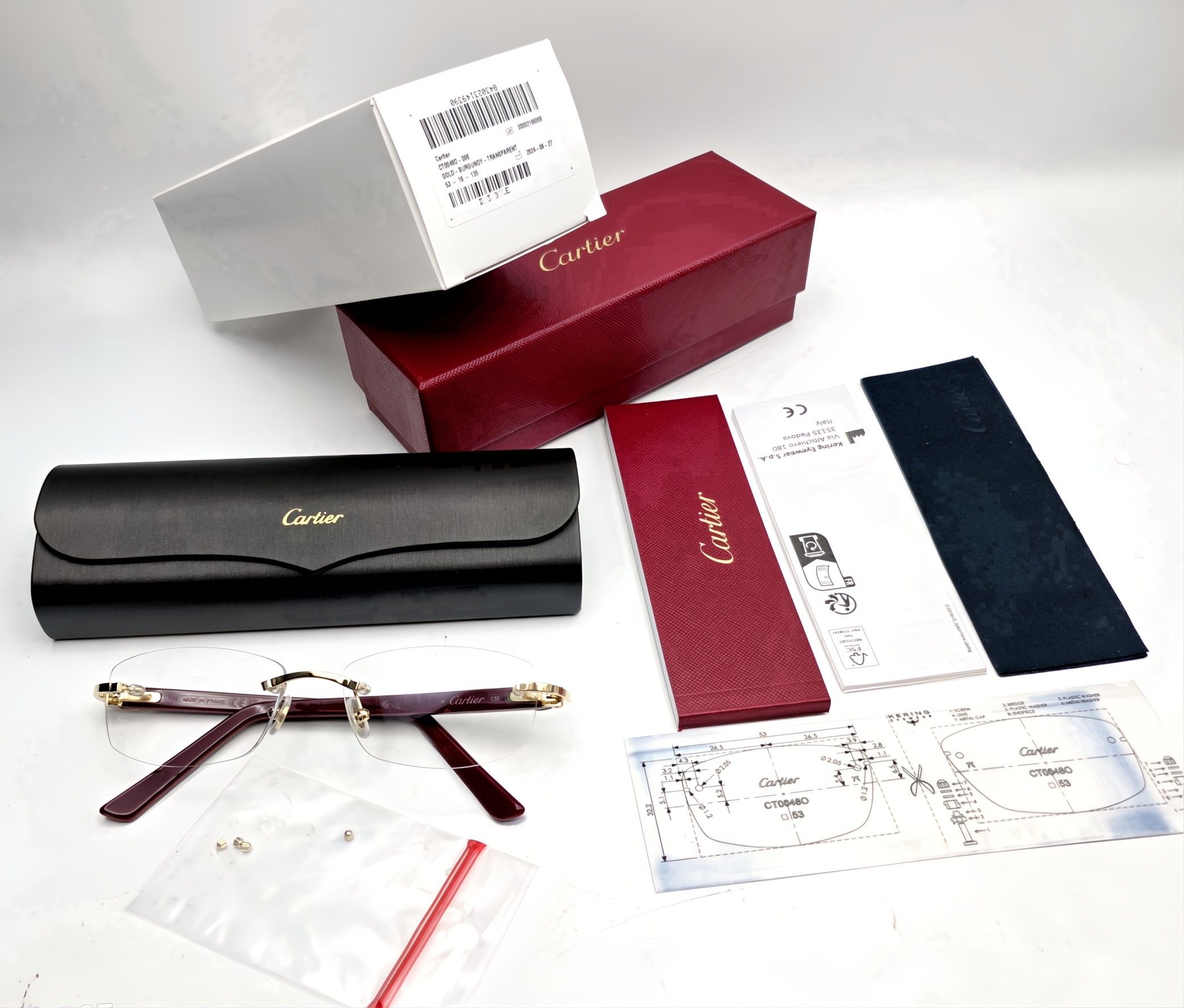 Cartier NEW! Cartier Glasses Canazei Burgandy CT0048O Size ONE SIZE - 1 Thumbnail