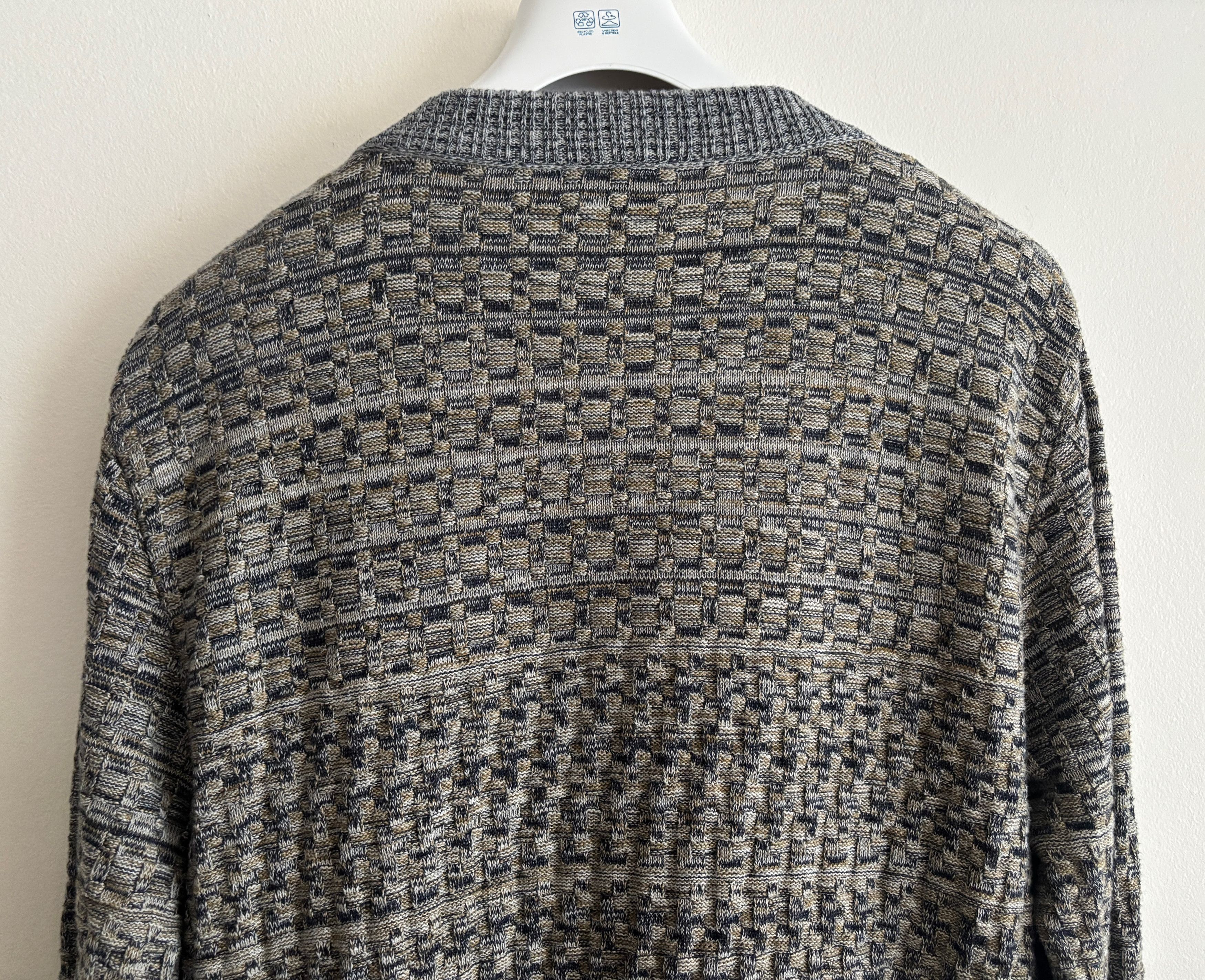 S.N.S. Herning Gray Brown Heather Cotton Merino Wool Textured Knit Cardigan Size US XL / EU 56 / 4 - 8 Thumbnail
