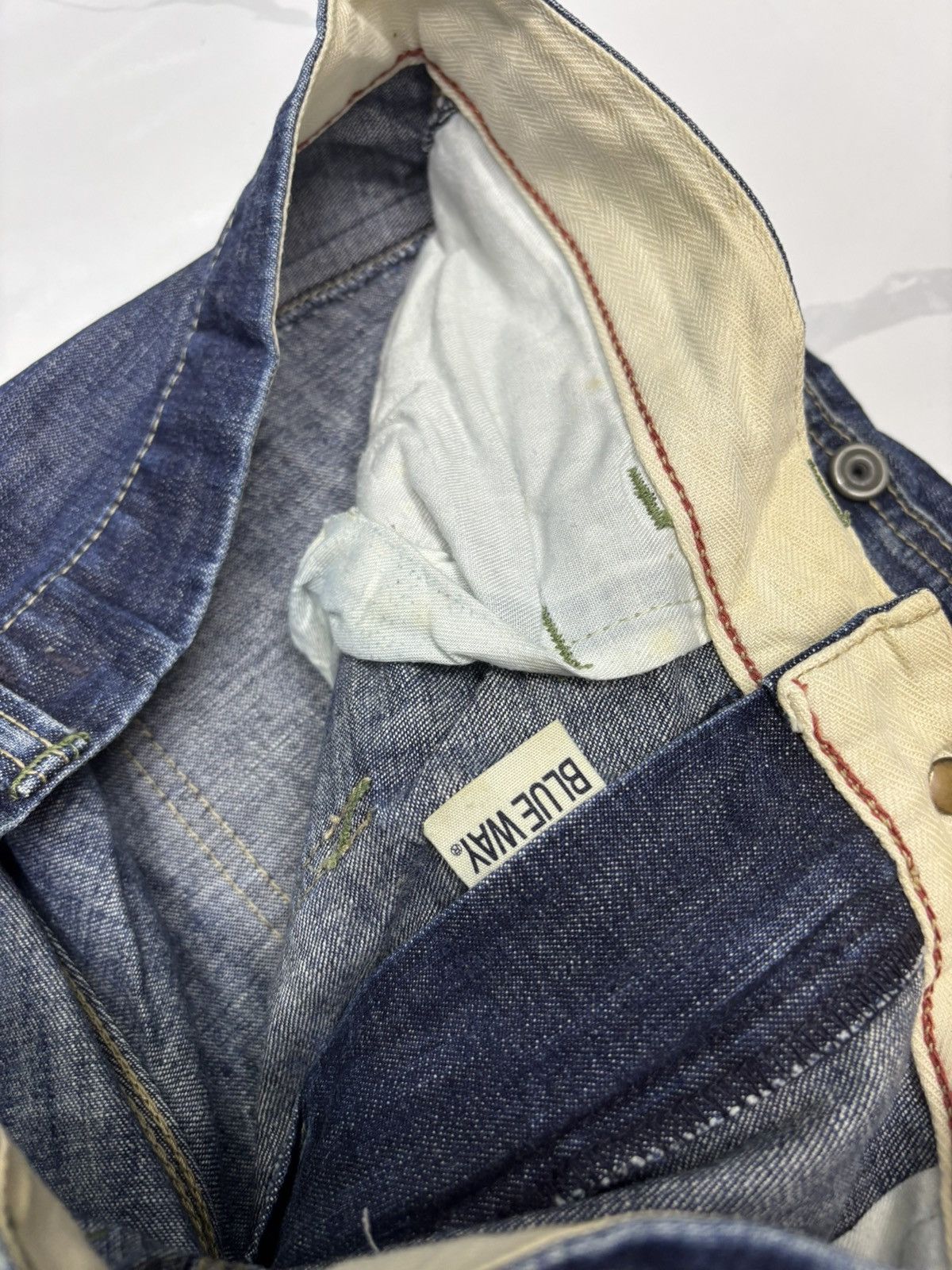 Hysteric Glamour 🔥BLUE WAY MADE IN NIPPON BAGGY JEANS DISTRESSED DENIM RARE Size US 33 - 11 Thumbnail