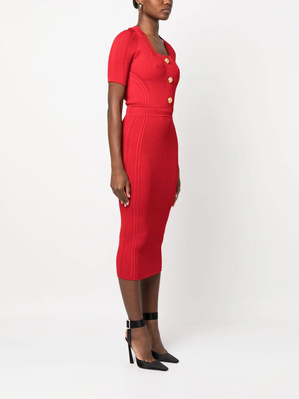 o1y0525 Midi Dress in Red