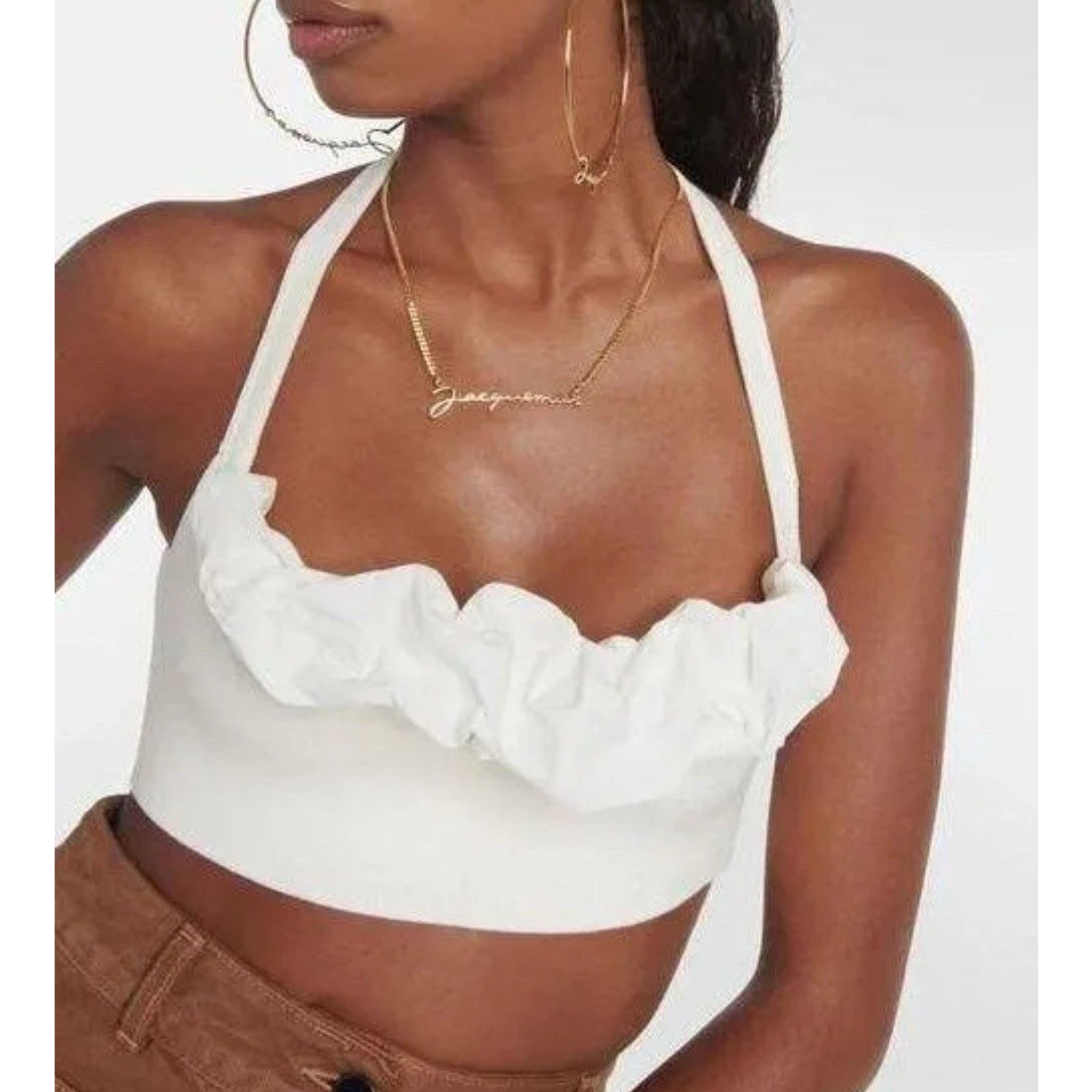 Jacquemus JACQUEMUS Le Bandeau Frivolli Top Off White Cropped Bralette Size M / US 6-8 / IT 42-44 - 2 Thumbnail