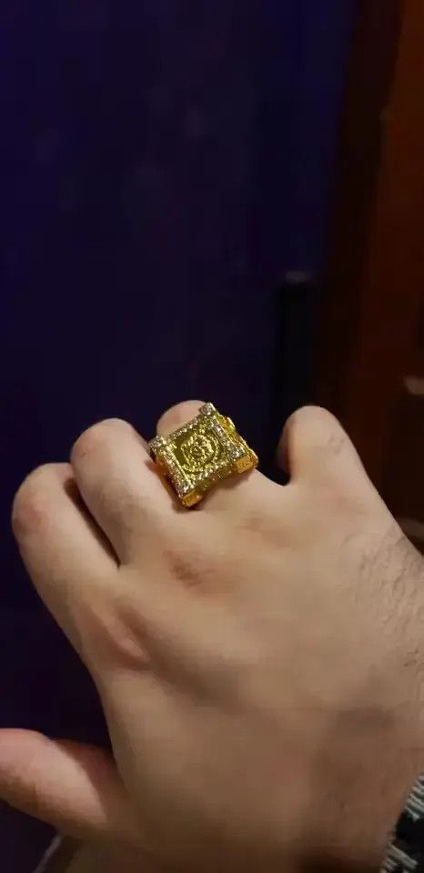 Other Domineering Square Carved Ring Size ONE SIZE - 2 Thumbnail