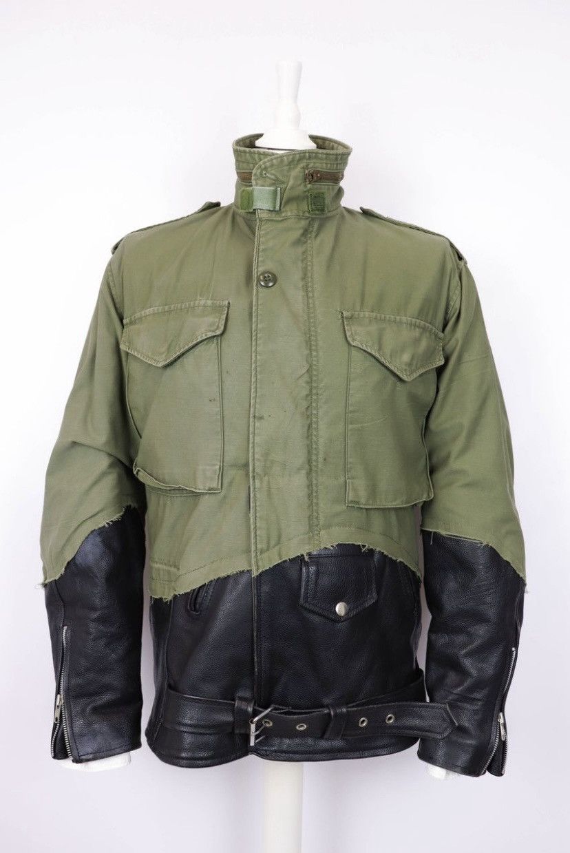Vintage 1 of 1 vintage army leather jacket hybrid Size US L / EU 52-54 / 3 - 4 Thumbnail