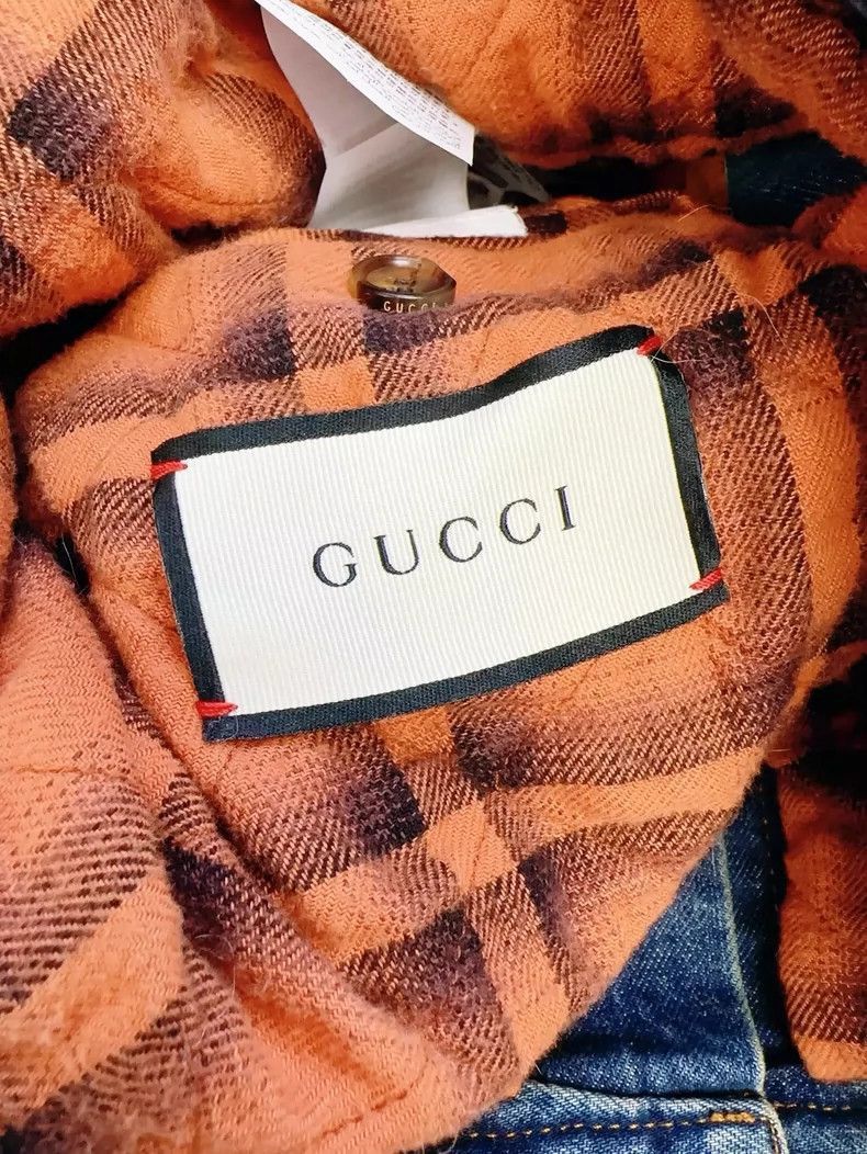 Gucci Denim Jacket with Shearling Collar-2506