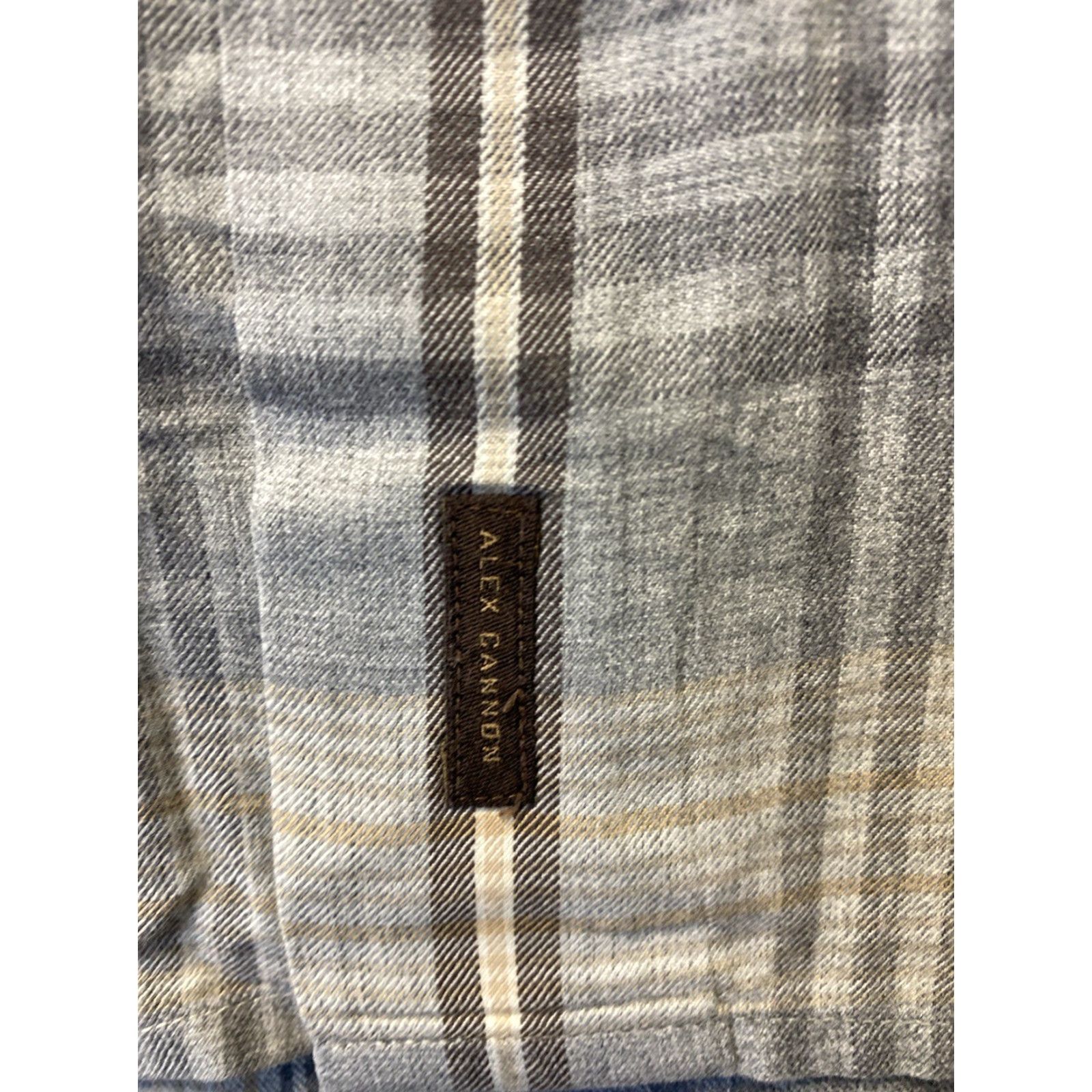 Canon Alex Cannon Shirt Men Long Sleeve Plaid Gray Large /100-59 Mens Model Regular Fit Size US L / EU 52-54 / 3 - 4 Thumbnail