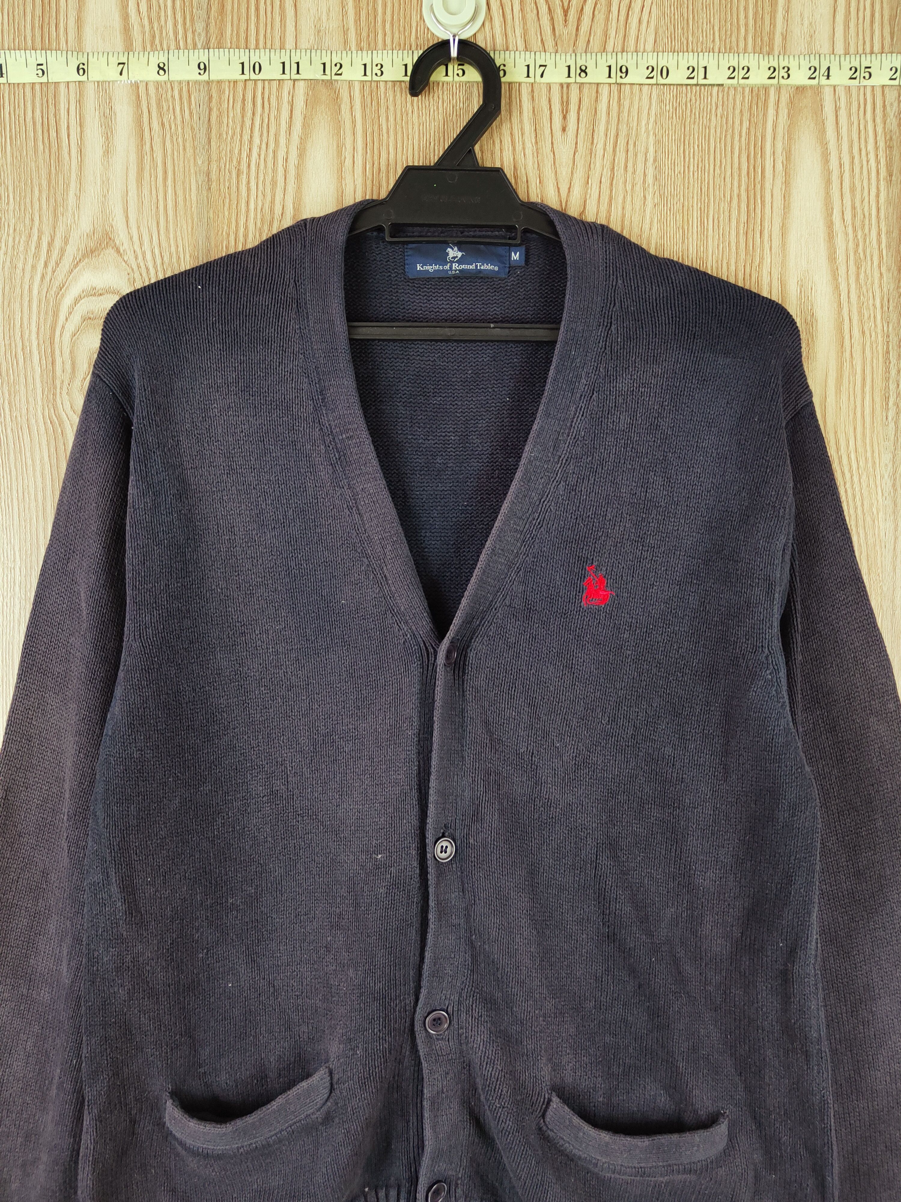 Homespun Knitwear × Vintage COOL💥Knights of Round Tables Navy Faded Knitwear Cardigan Size US M / EU 48-50 / 2 - 2 Thumbnail