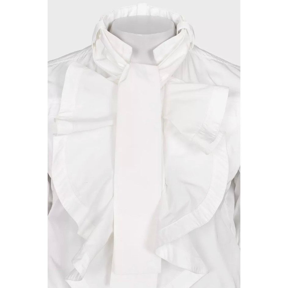 Roberto Cavalli Roberto Cavalli White Ruffled Jacket - Size M Size M / US 6-8 / IT 42-44 - 4 Thumbnail