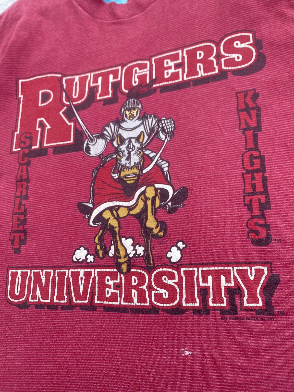 Vintage Vintage 90s Rutgers University Scarlet Knights NCAA T-Shirt Size US L / EU 52-54 / 3 - 6 Thumbnail