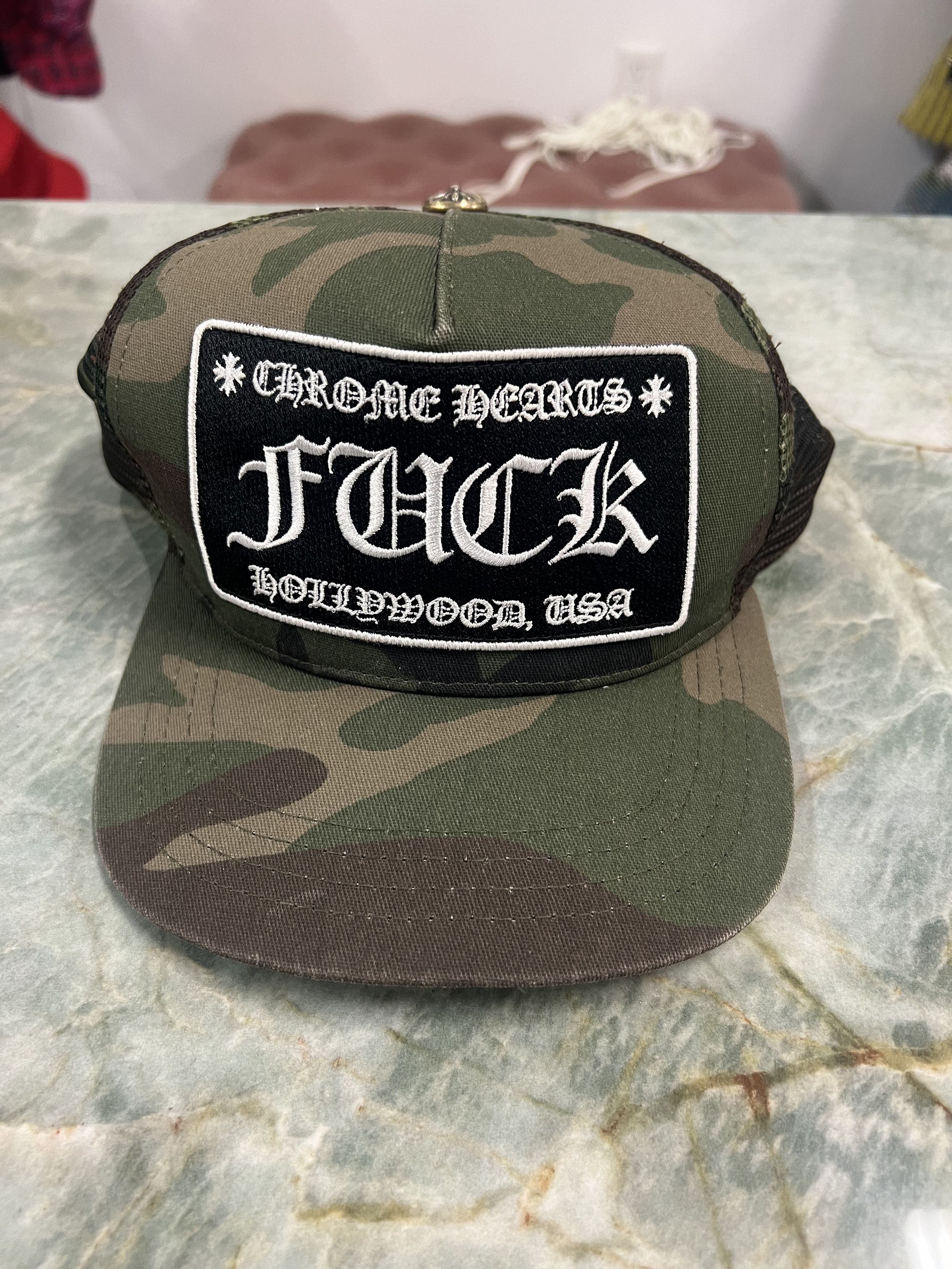 Chrome hearts F*ck trucker cap (camo) main image 1
