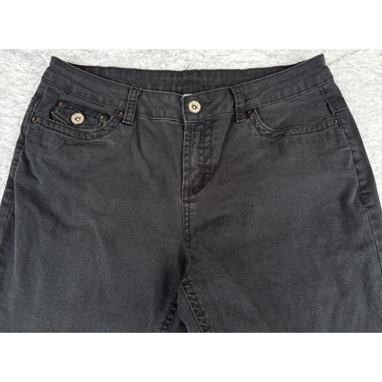 Faded Glory Faded Glory Jeans Womens 6 Black Denim Flared Mid Rise Cotton Blend 28x31 Size 28" / US 6 / IT 42 - 4 Thumbnail