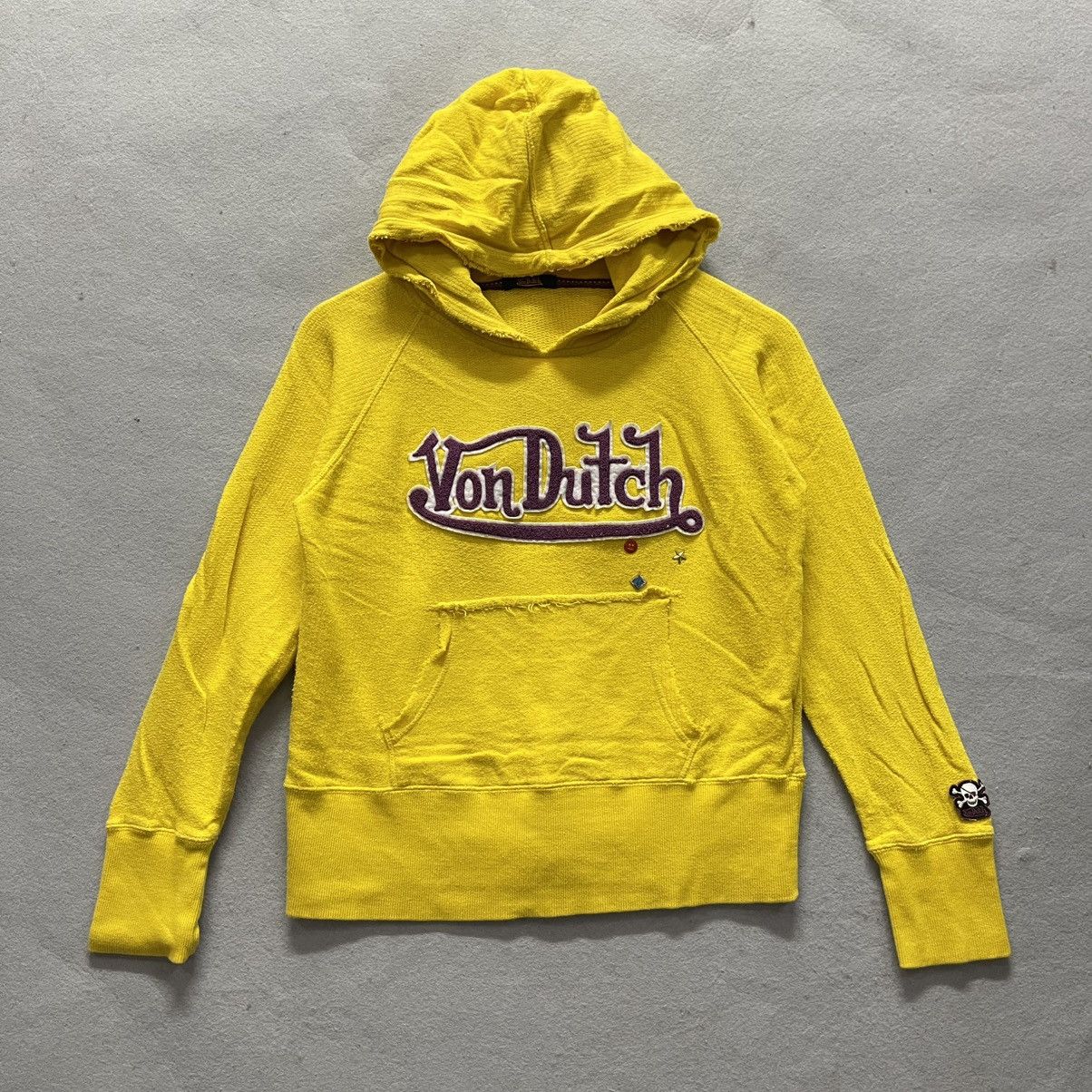 Von Dutch Vintage Von Dutch Yellow Skull Patch Hoodie Size US S / EU 44-46 / 1 - 1 Thumbnail