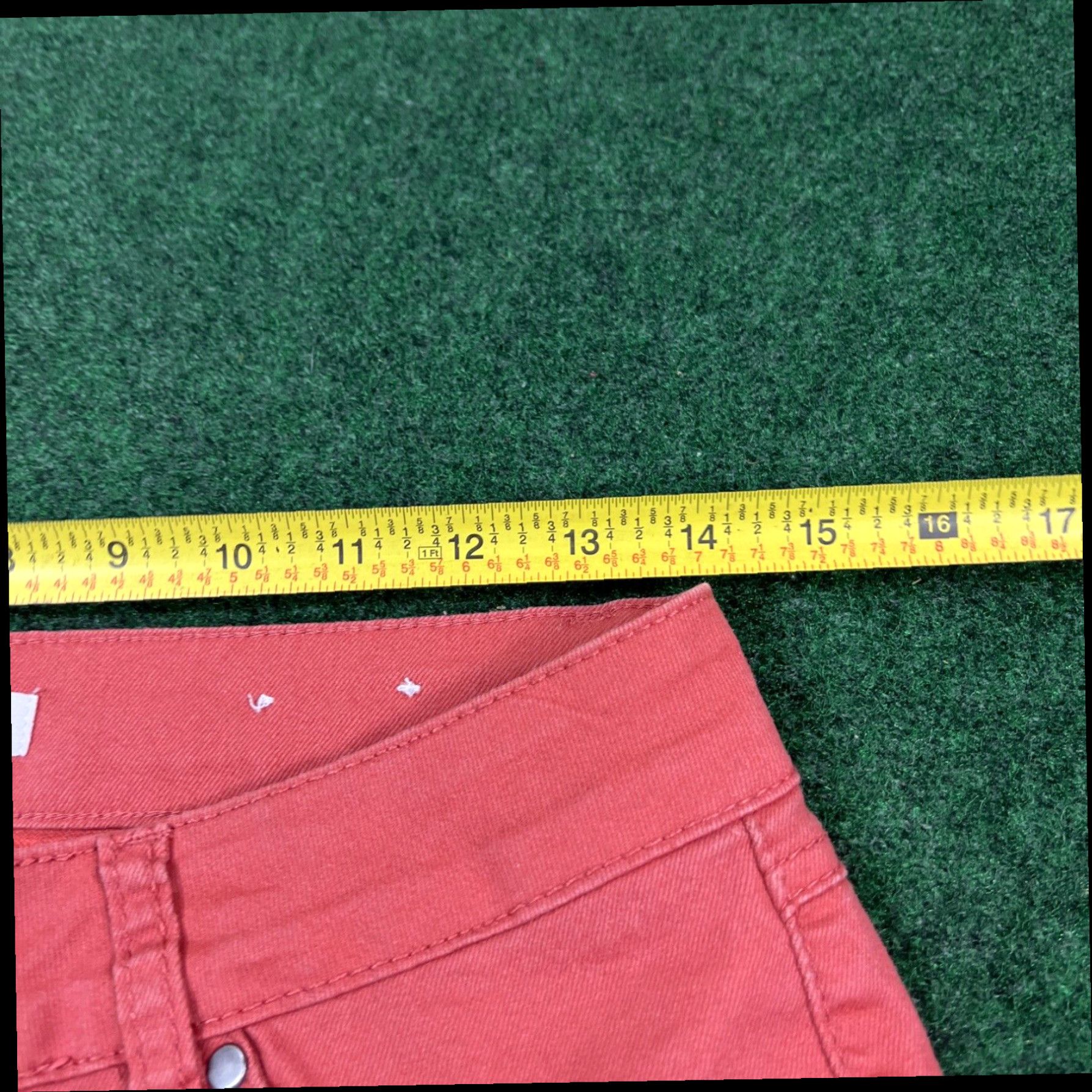 Pinko D Jeans Shorts Womens 6 Red Pink Denim Cotton Pockets Beach Resort Summer Capri Size 28" / US 6 / IT 42 - 5 Thumbnail