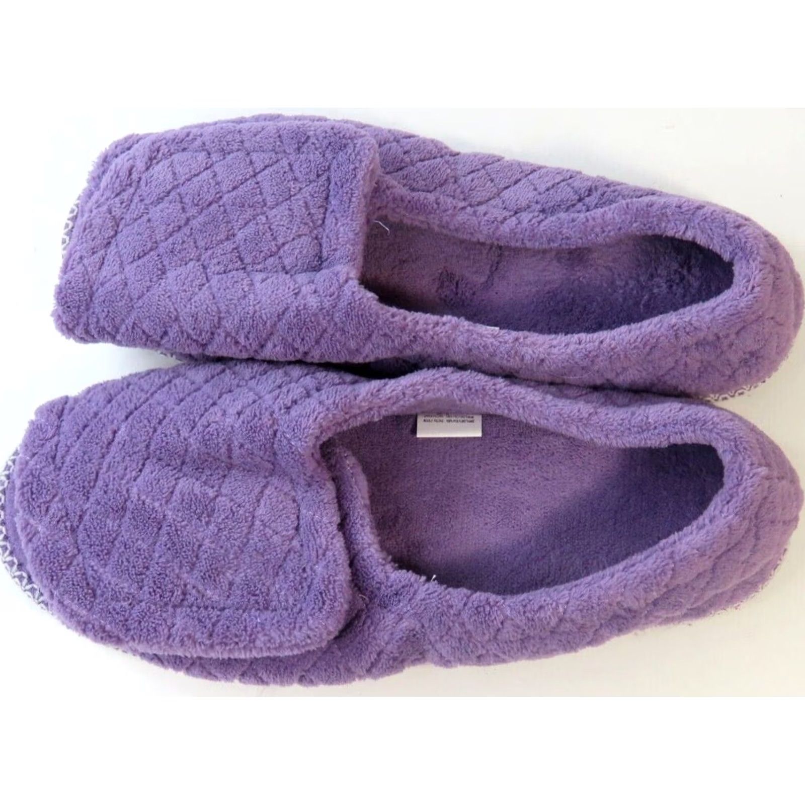 Vintage Muk Luks Marylou Slipper Womens XL 11-12 Purple Chenille Slip On Slide Slippers Casual Womens Size US 11 / IT 41 - 2 Thumbnail