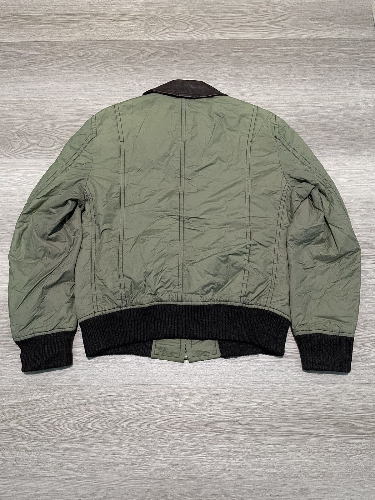 Japanese Brand × Panicale × Vintage panicale italy vintage MA-1 bomber Jacket mix leather Size US L / EU 52-54 / 3 - 2 Thumbnail