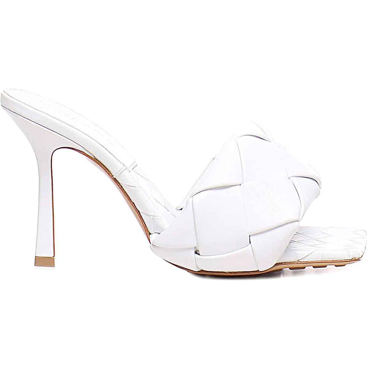 os11x0124 Lido Leather Mules in Bianco