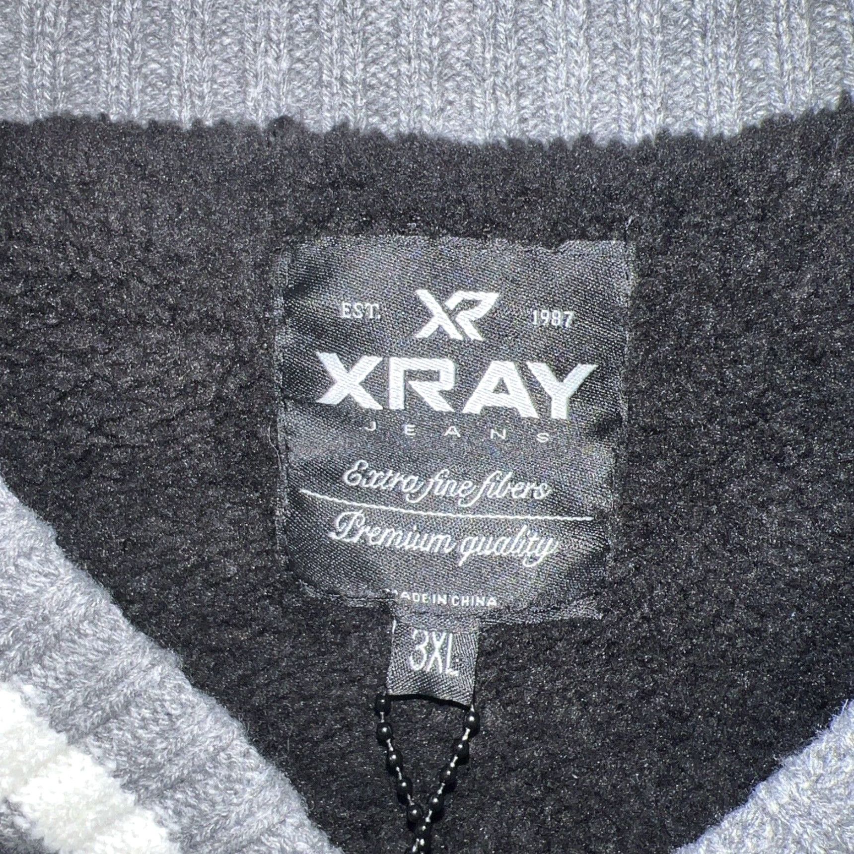 Vintage XRAY Jeans Gray Fleece Lined Bomber Jacket Mens 3XL Size US 39 - 4 Thumbnail