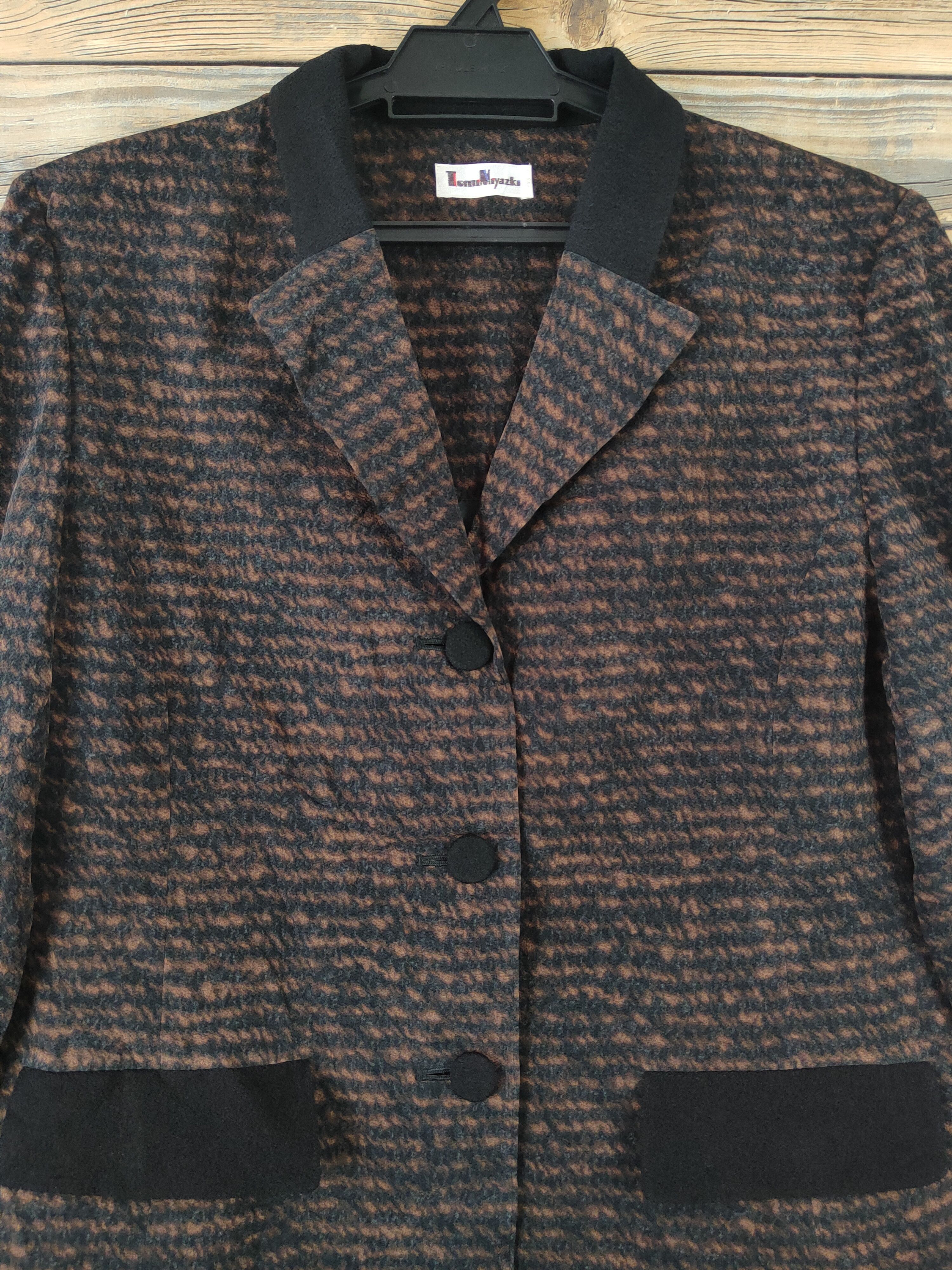 Japanese Brand × Vintage Vintage Tomi Miyazki Black Brown Blazers Size M / US 6-8 / IT 42-44 - 2 Thumbnail