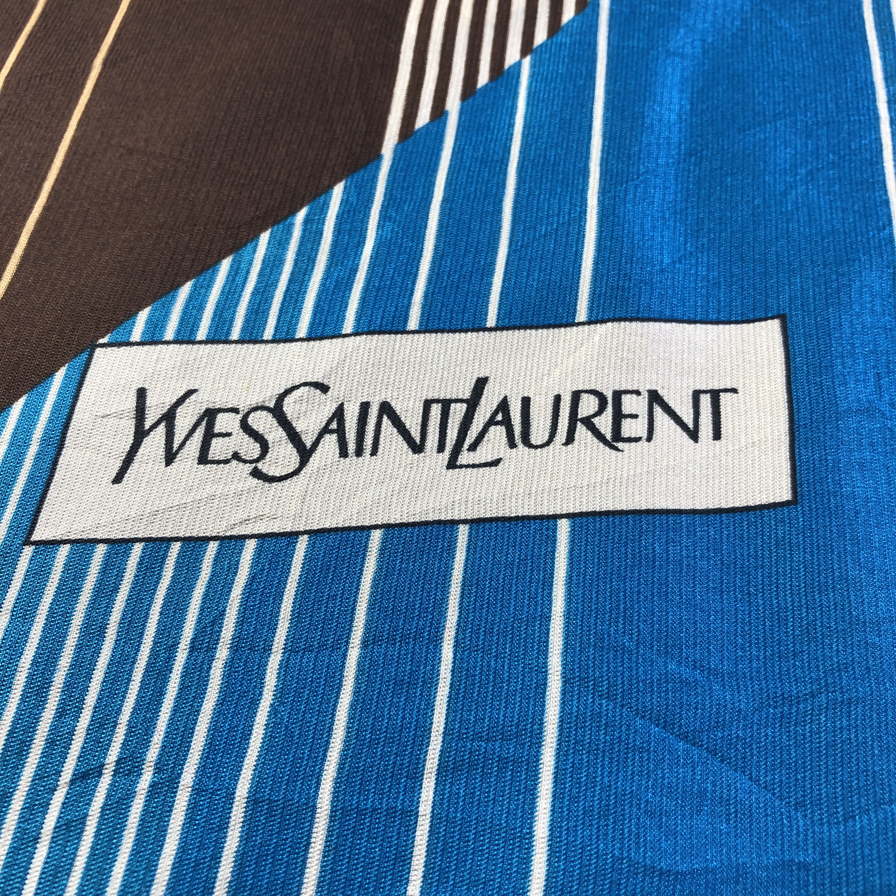 Yves Saint Laurent Yves Saint Laurent Hand Rolled Silk Scarf M1142 Size ONE SIZE - 4 Thumbnail