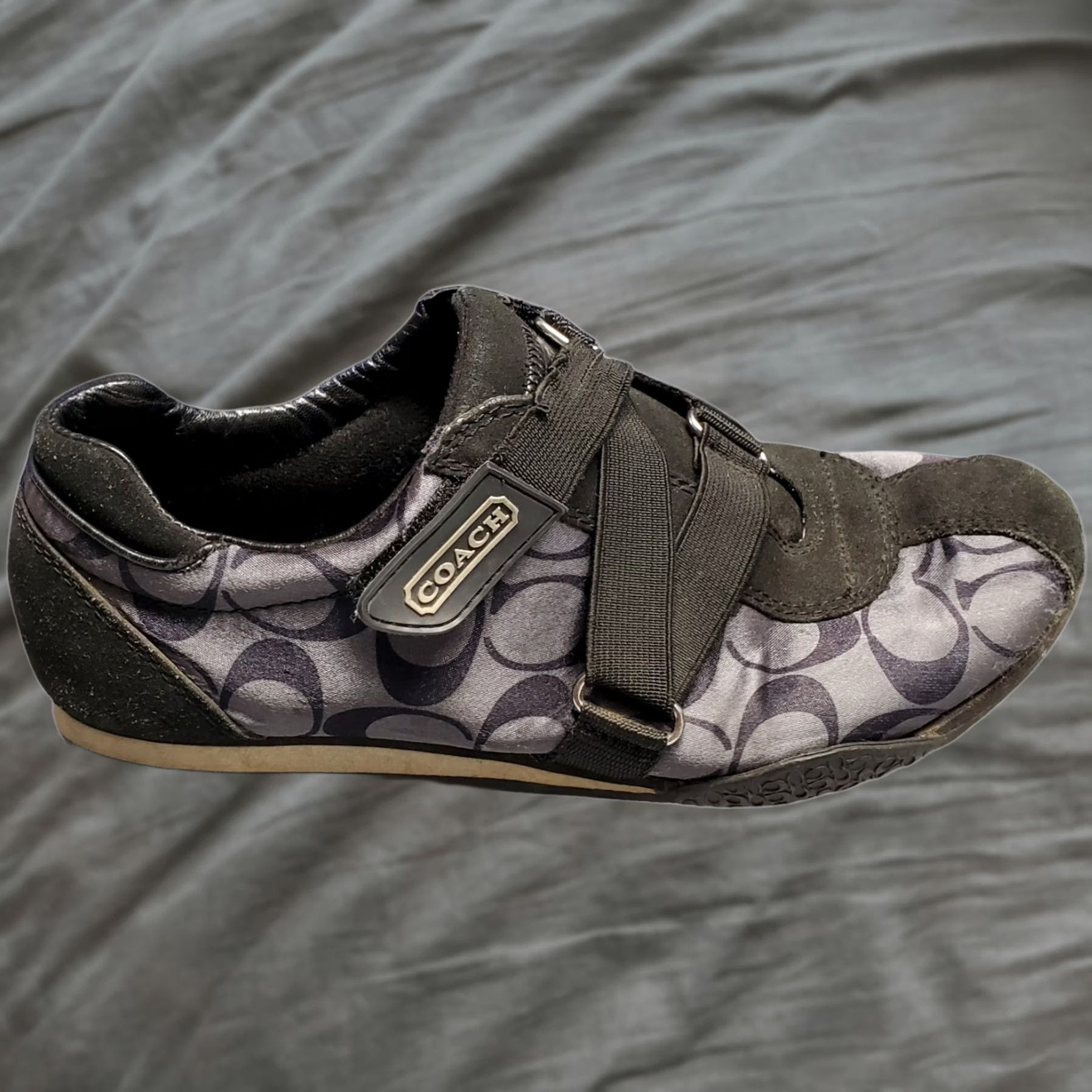 Coach Coach Kyrie Sneakers Womens Size 6.5 Blue & Black Signature Print Slip On A1195 (Pre-owned) Size US 7 / IT 37 - 1 Thumbnail