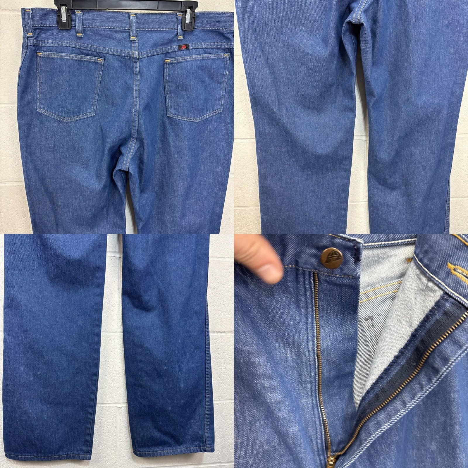 Vintage VINTAGE Red Cap Jeans Jeans Mens 38 Blue Straight 36 Inseam 80s USA Made Wide Leg Denim Pants Man Blue 5-Pocket Cowboy Vintage 80s Mens Size US 38 / EU 54 - 9 Thumbnail