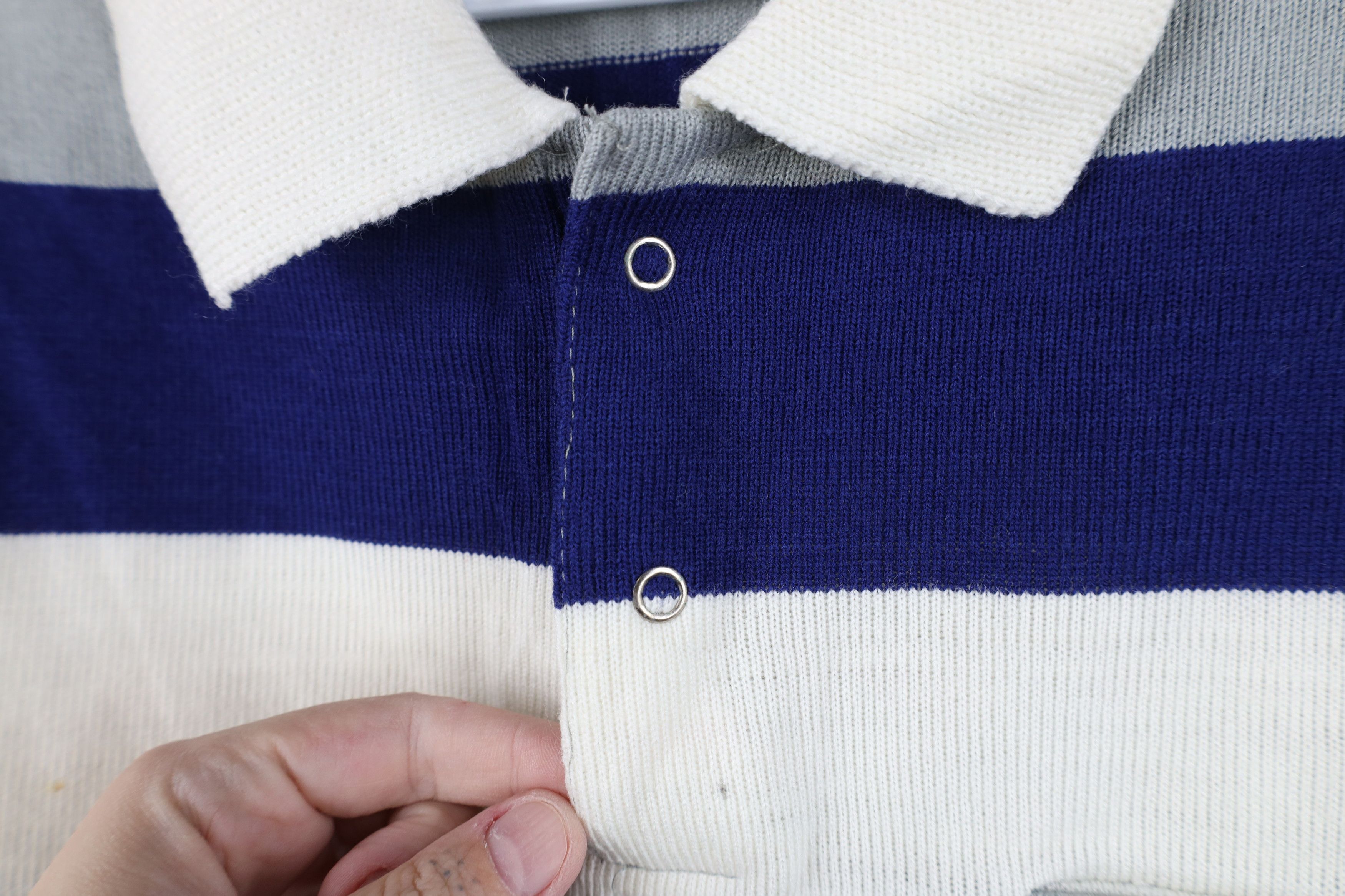 Vintage Vintage 70s Streetwear Block Knit Collared Polo Sweater Size US M / EU 48-50 / 2 - 6 Thumbnail