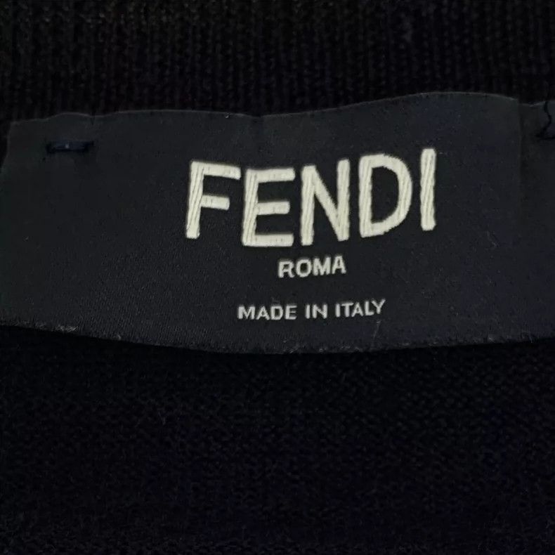 Fendi FENDI Black letter embroidered crewneck long-sleeve knit s Size US L / EU 52-54 / 3 - 5 Thumbnail