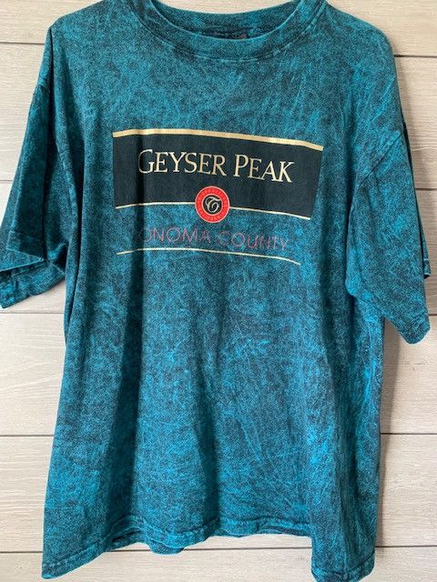 Vintage Vintage 90's Stone-Washed Turquoise T-Shirt Size US XL / EU 56 / 4 - 1 Thumbnail