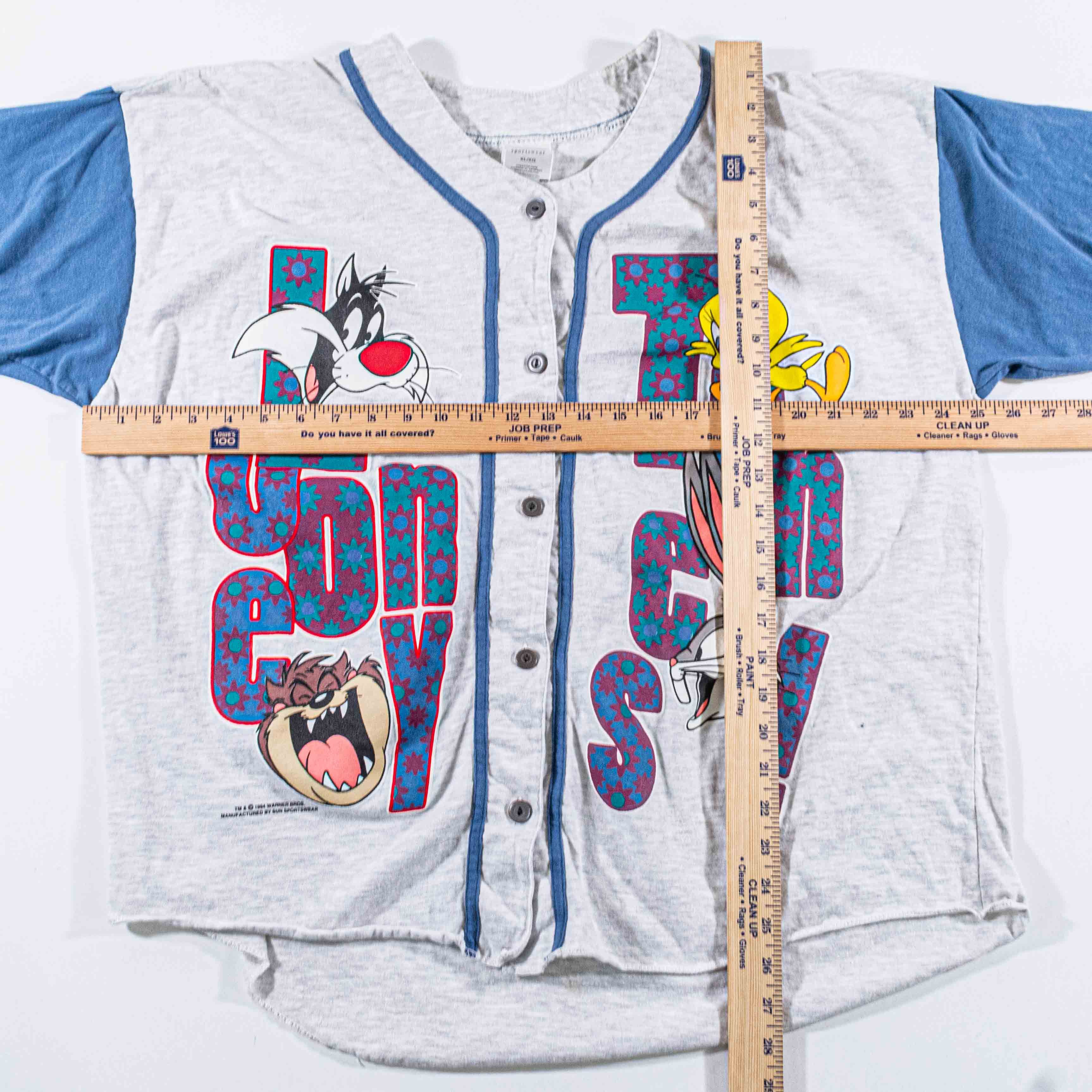 Warner Bros Vtg Looney Tunes Baseball Jersey Taz Bugs Tweety Sylvester Size US XL / EU 56 / 4 - 3 Thumbnail