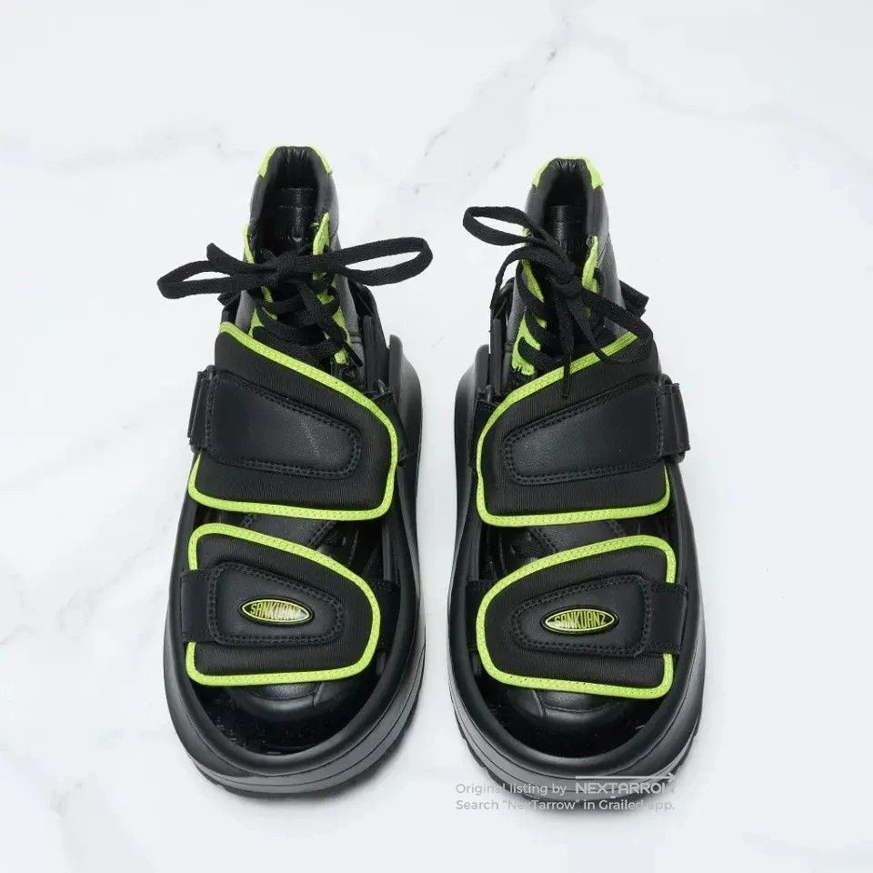 Sankuanz Black Neon Green High-Top Sneakers, Men's (Size 10) — image 3 of 6