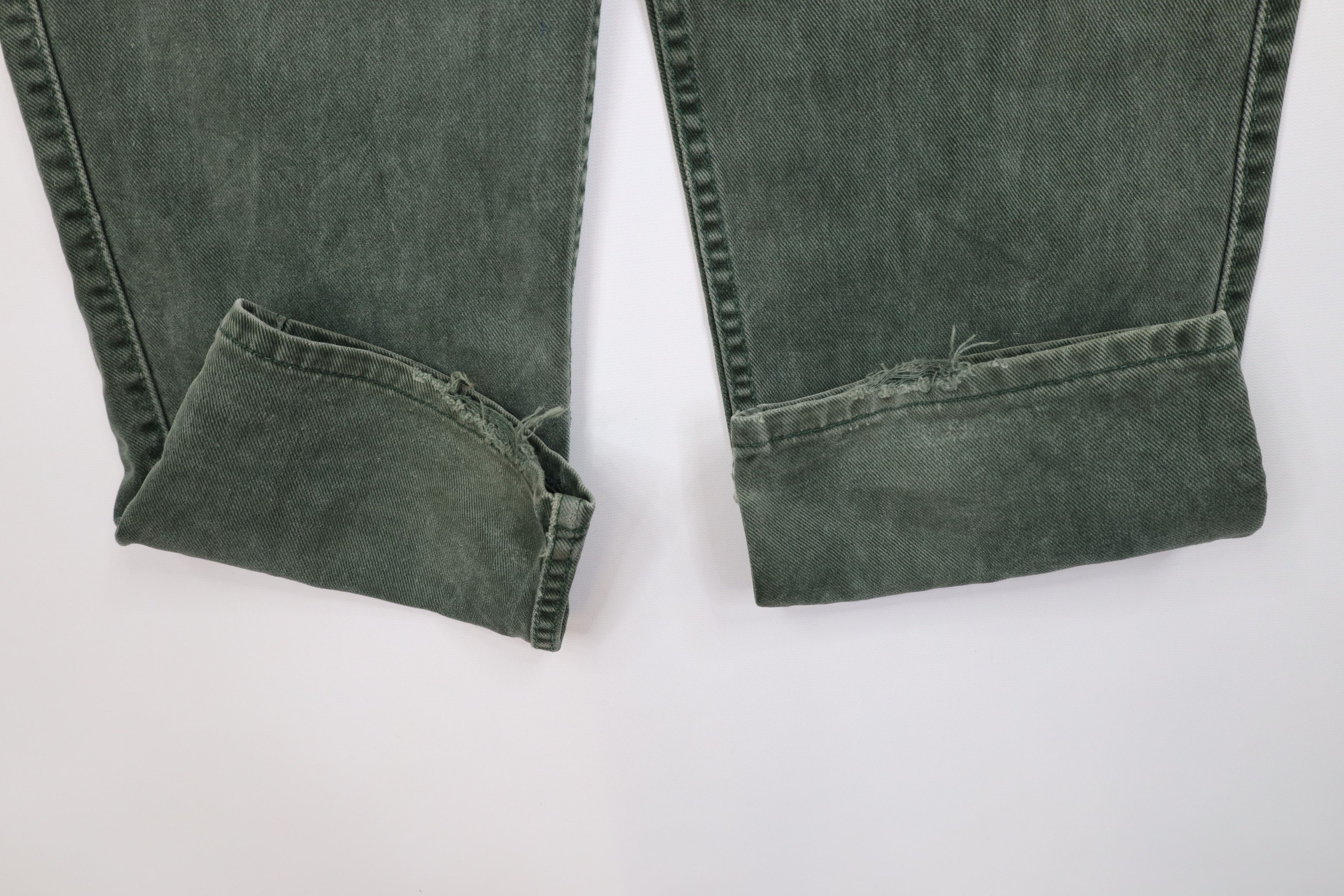 Levi's Vintage 90s Levis 545 Loose Fit Denim Jeans Green USA Size US 33 - 5 Thumbnail