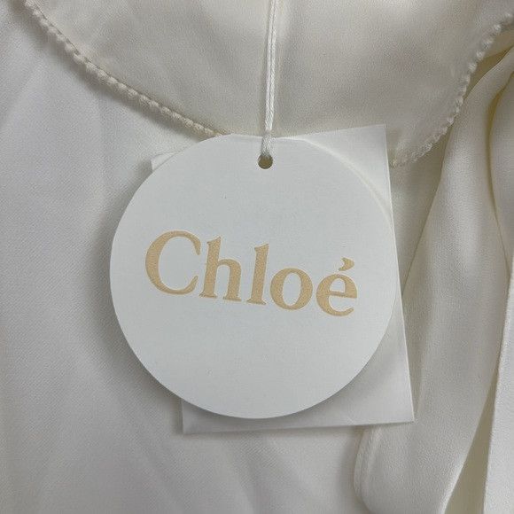 Chloe NEW CHLOE silk long sleeve white dress with ruffle neck Size M / US 6-8 / IT 42-44 - 11 Thumbnail