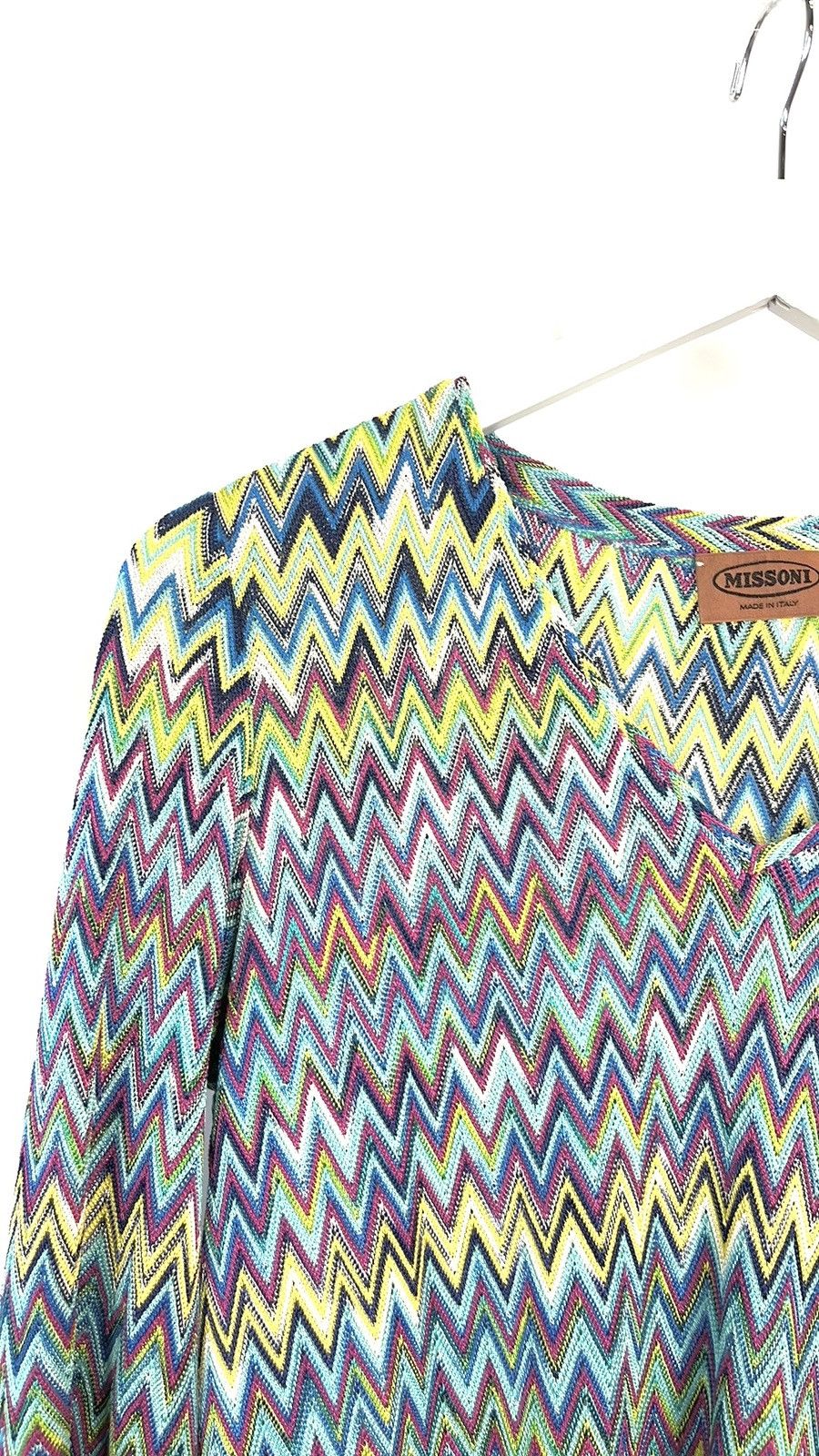 Missoni Missoni Blue Chevron Knit 3/4 Sleeve Top Size M / US 6-8 / IT 42-44 - 3 Thumbnail