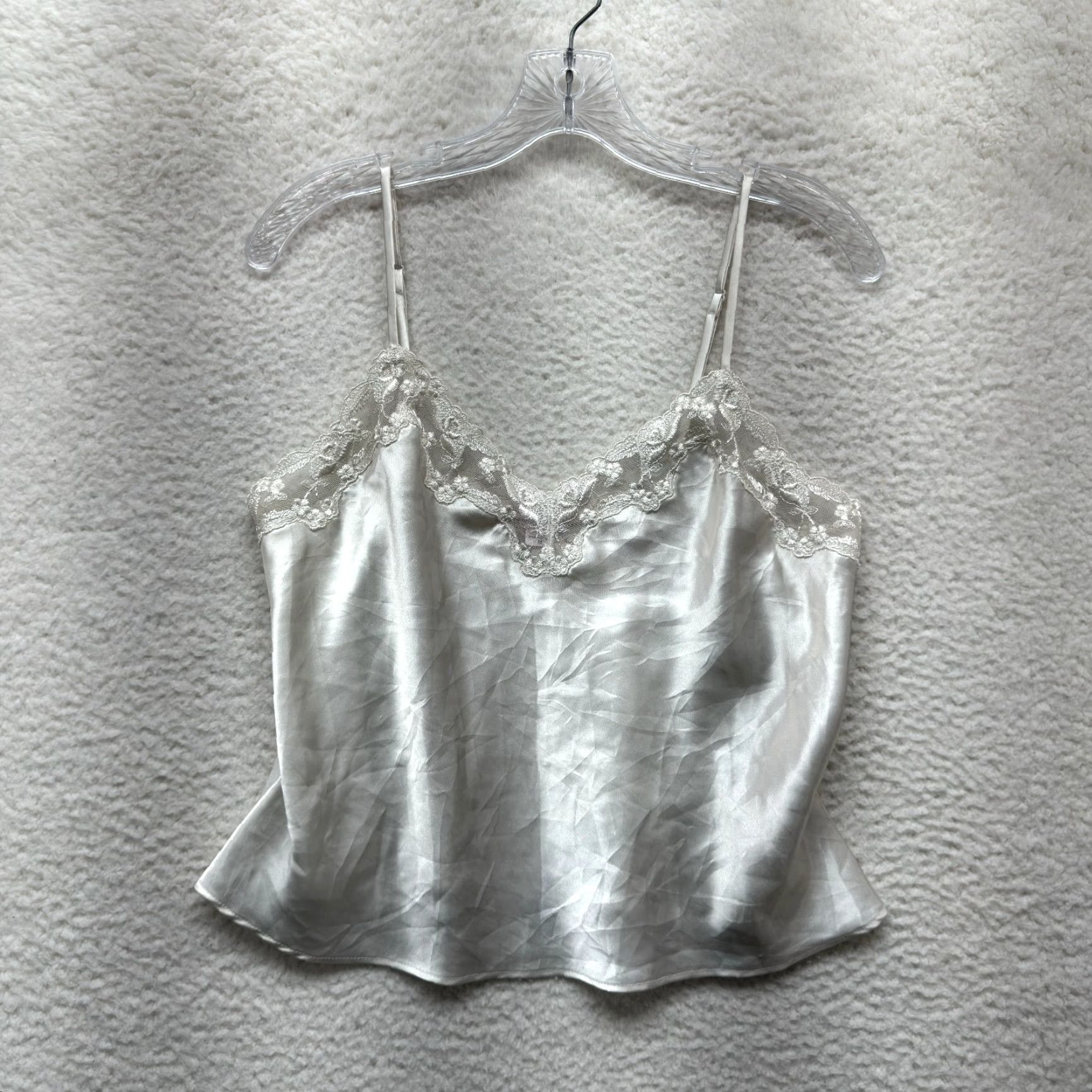 Victoria's Secret VINTAGE Victoria's Secret Camisole Top M Ivory White Satin Lace Bridal Y2K Look Victorian Ladies Size M / US 6-8 / IT 42-44 - 2 Thumbnail