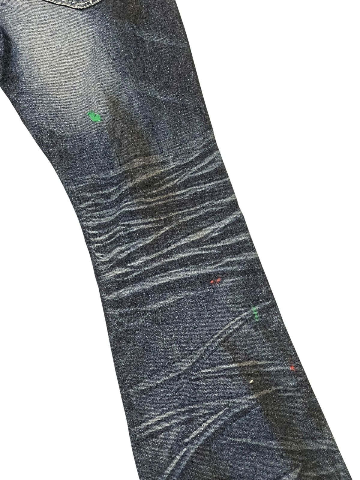 Japanese Brand Flare Jeans CavariA Honeycomb Distress Low Rise ERD 2🟦6 Size US 30 / EU 46 - 17 Thumbnail